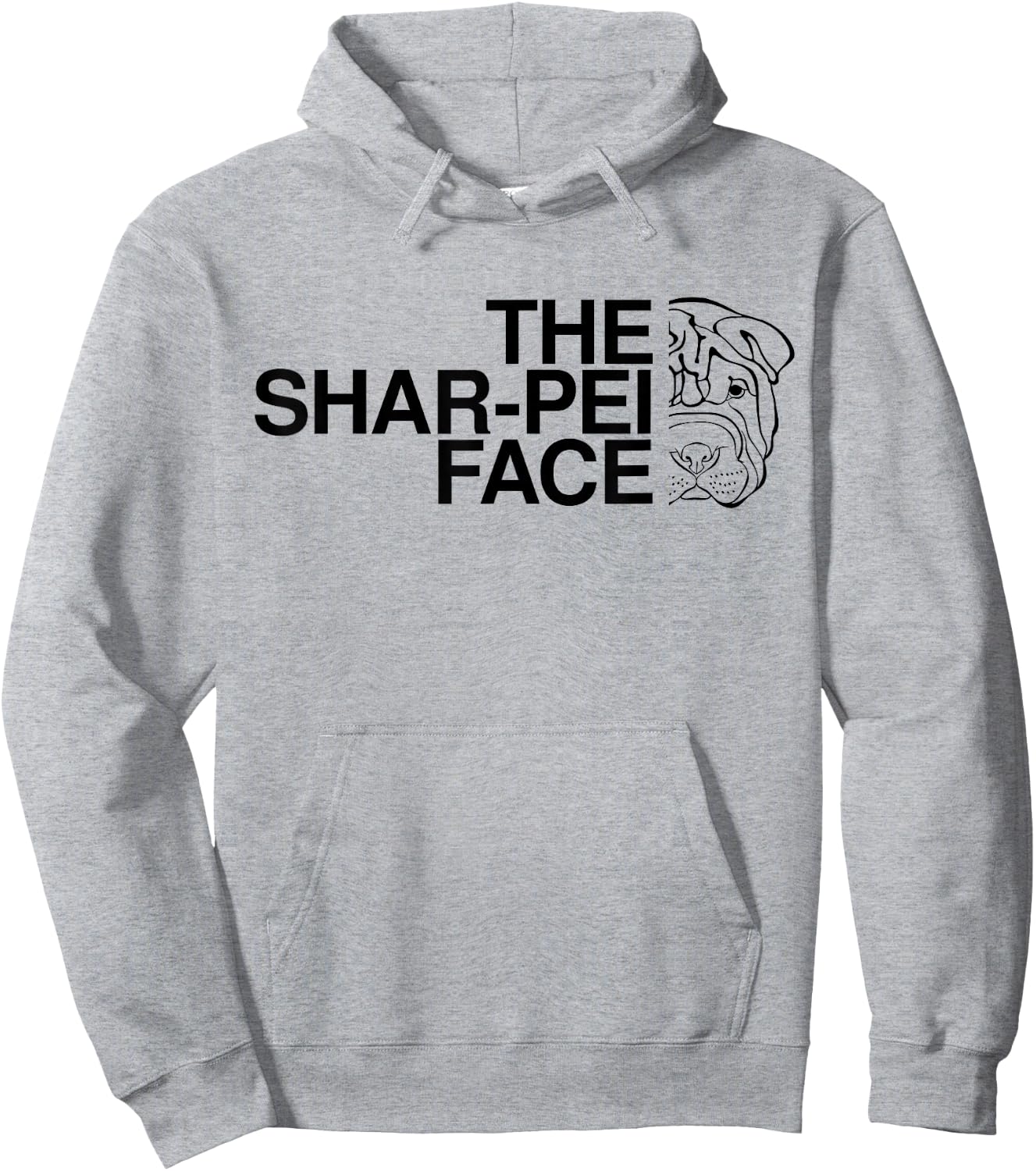 The Shar-Pei Face | Shar Pei Dog Shirt Women Girls Kids Hoodie - Hoodie | Ash