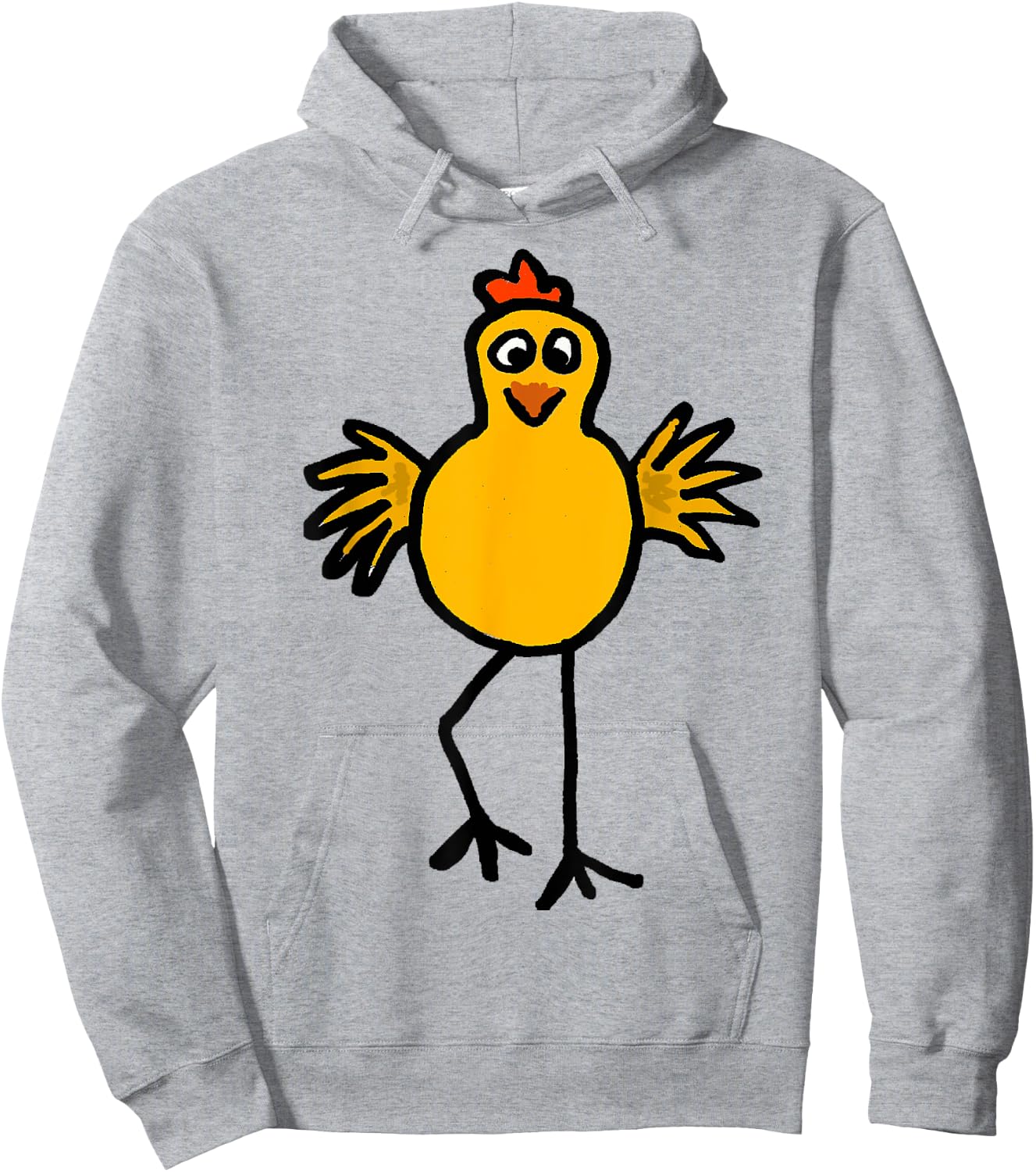 Smiletodaytees Funky Dancing Yellow Chicken Hoodie - Hoodie | Ash