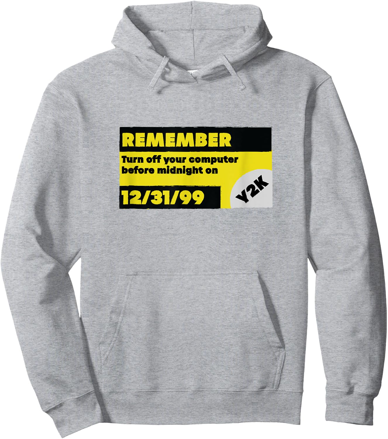 Distressed Y2K Warning Funny 1999 Hoodie - Hoodie | Ash