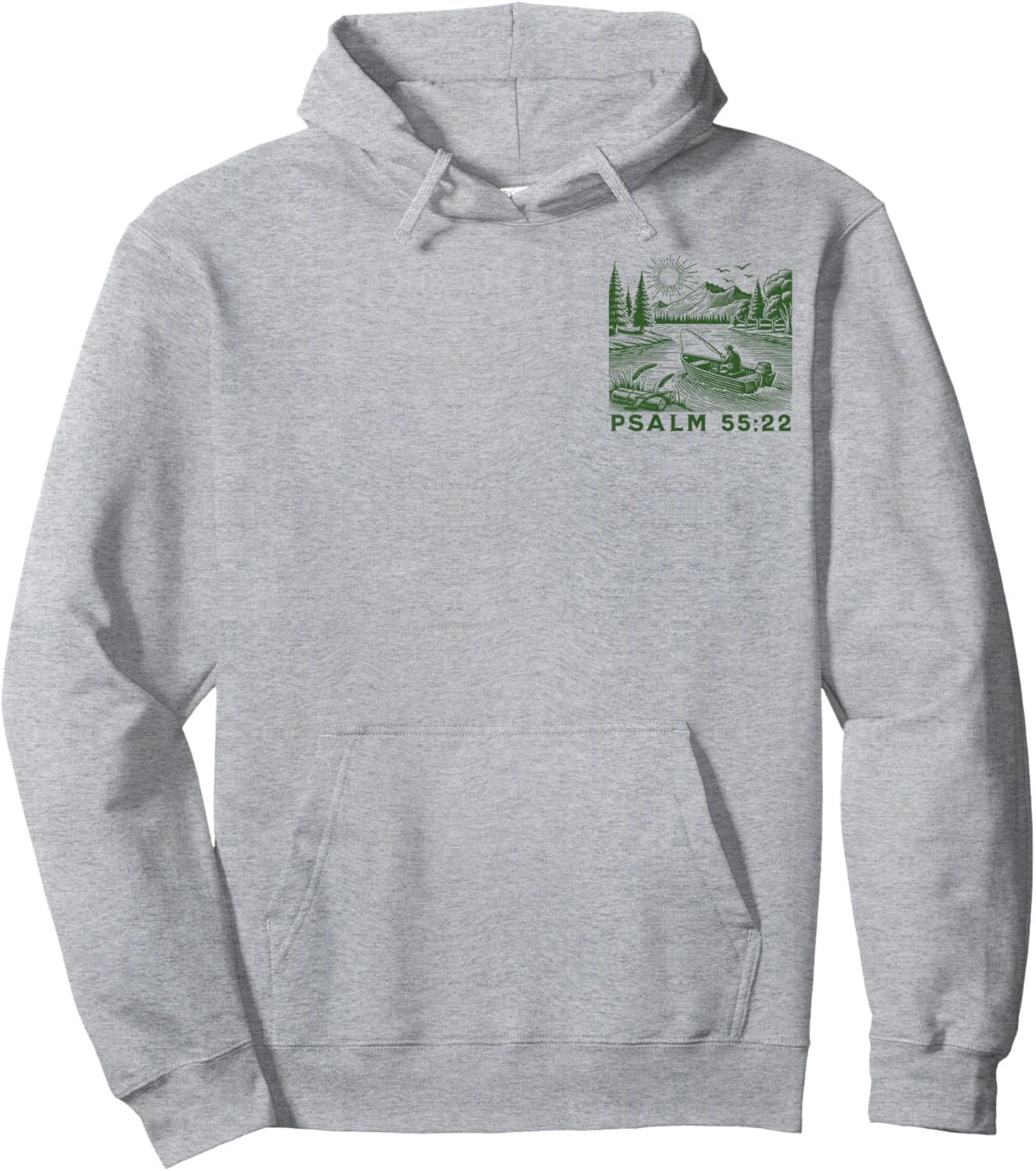 Front & Back | Cast Your Cares On The Lord - Psalm 55:22 Hoodie - Hoodie | Ash
