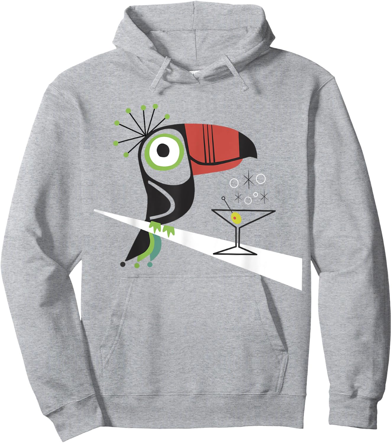 Mid Century Modern Toucan Tiki Hoodie - Hoodie | Ash