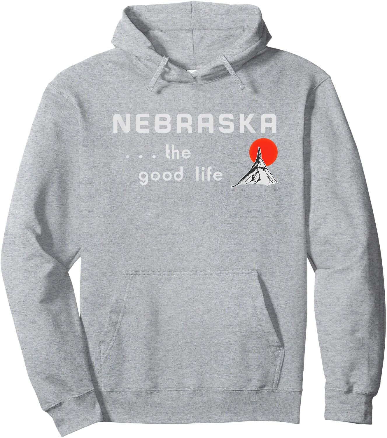 Nebraska The Good Life Highway Welcome Sign Hoodie - Hoodie | Ash