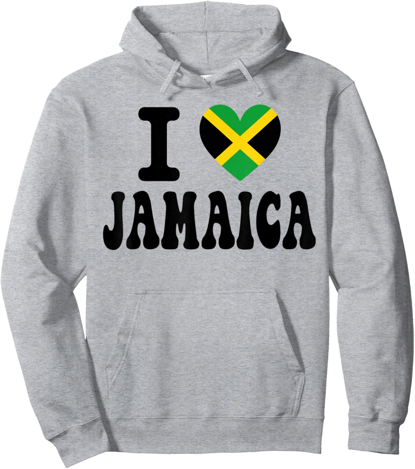 I Love Jamaica Heart Flag Retro Travel Souvenir Hoodie - Hoodie | Ash