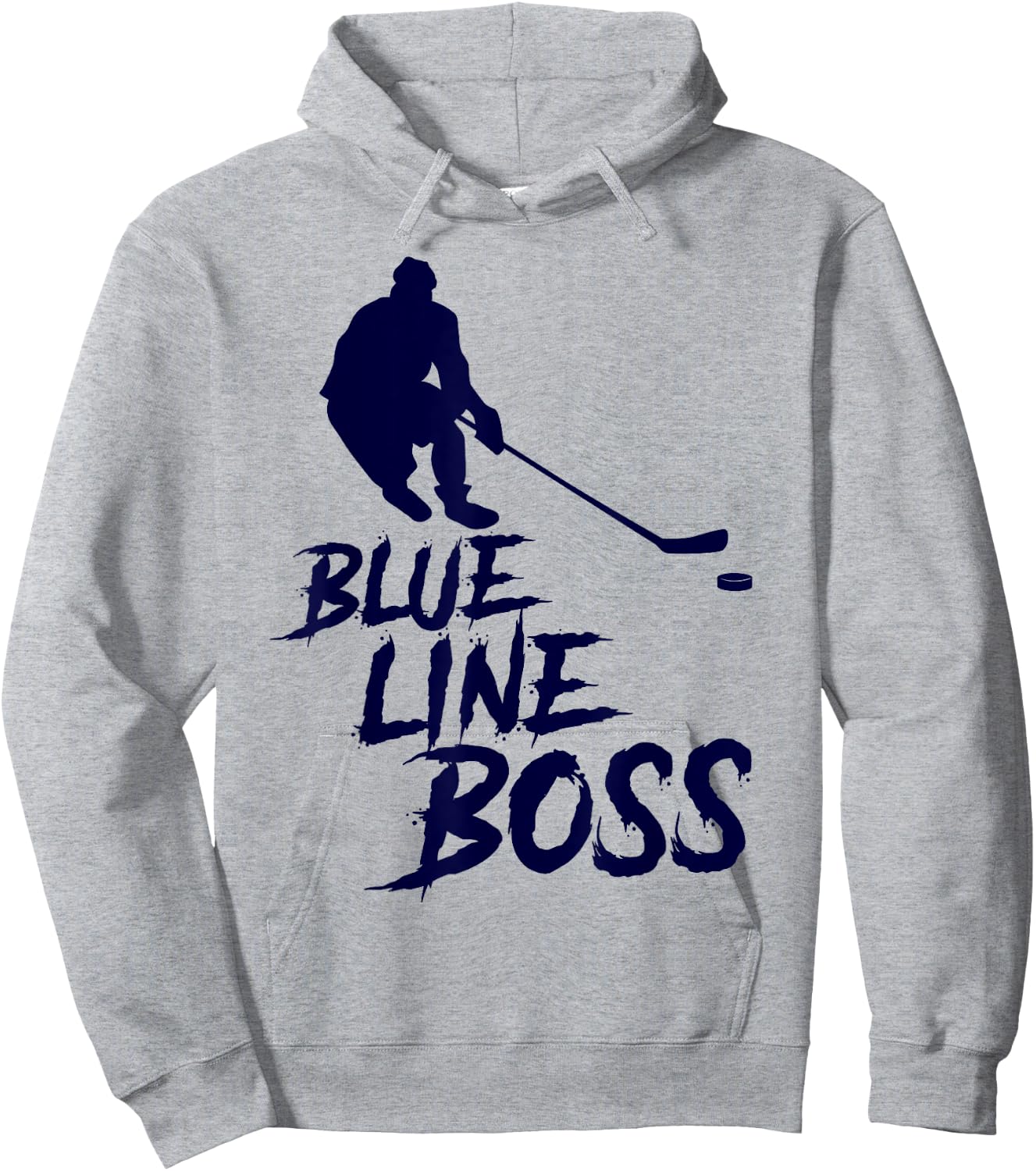 Ice Hockey Player Defensemen Youth - Blue Line Boss Hoodie - Hoodie | Ash
