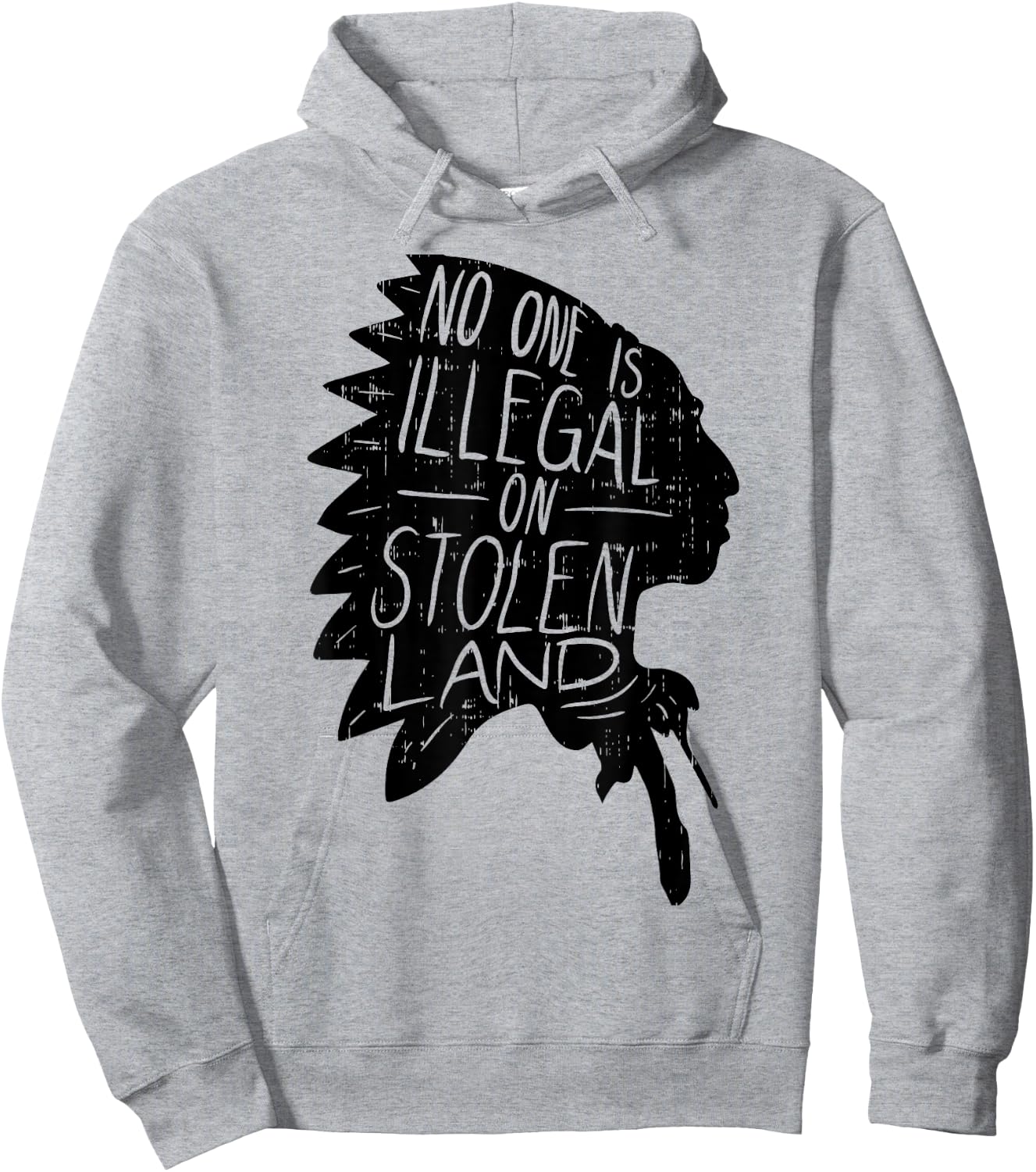 No One is Illegal On Stolen Land Shirt Indigenous Immigrant Hoodie - Hoodie | Ash
