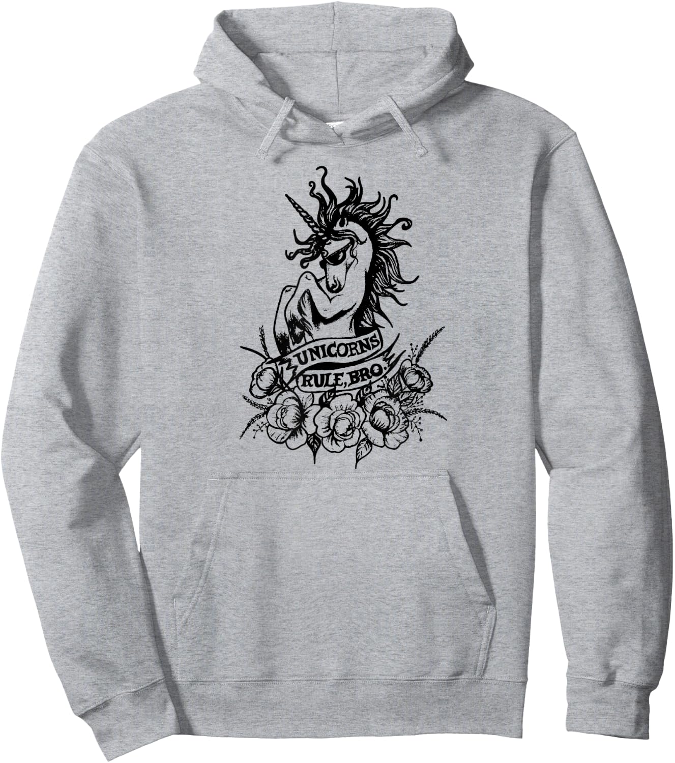 Unicorns Rule Bro Shirt, Fantasy, Tattoo Shirt, Magic Beasts Hoodie - Hoodie | Ash