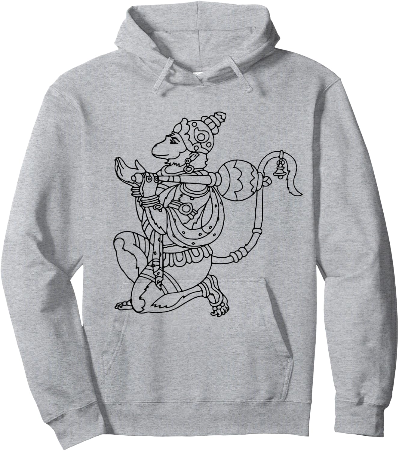 Be Good Boutique Hanuman Hindu God Hinduism Monkey Ramayana Hoodie - Hoodie | Ash
