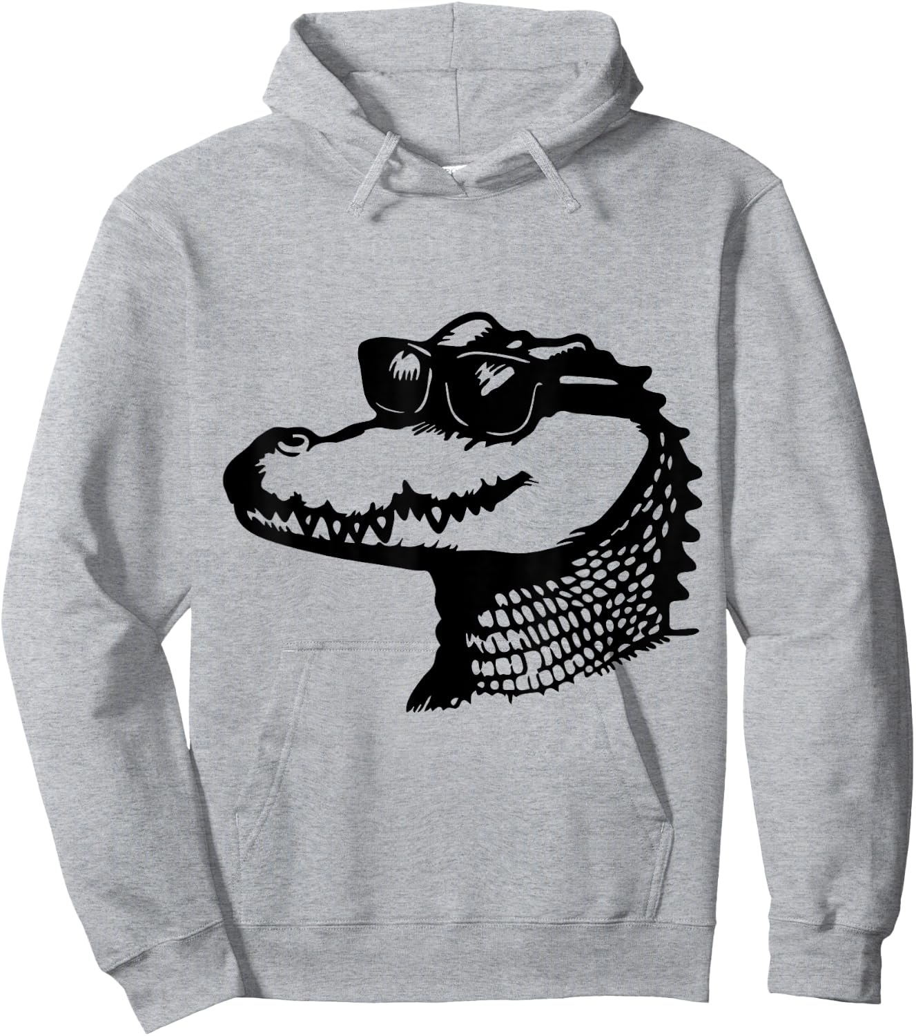 Crocodile with Sunglasses | Fun and Quirky Animal Art Hoodie - Hoodie | Ash