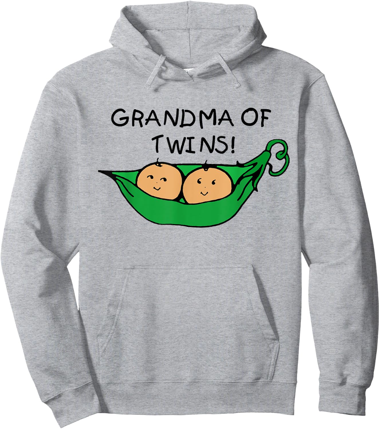 Two Peas in a Pod Grandma of Twins Hoodie - Hoodie | Ash