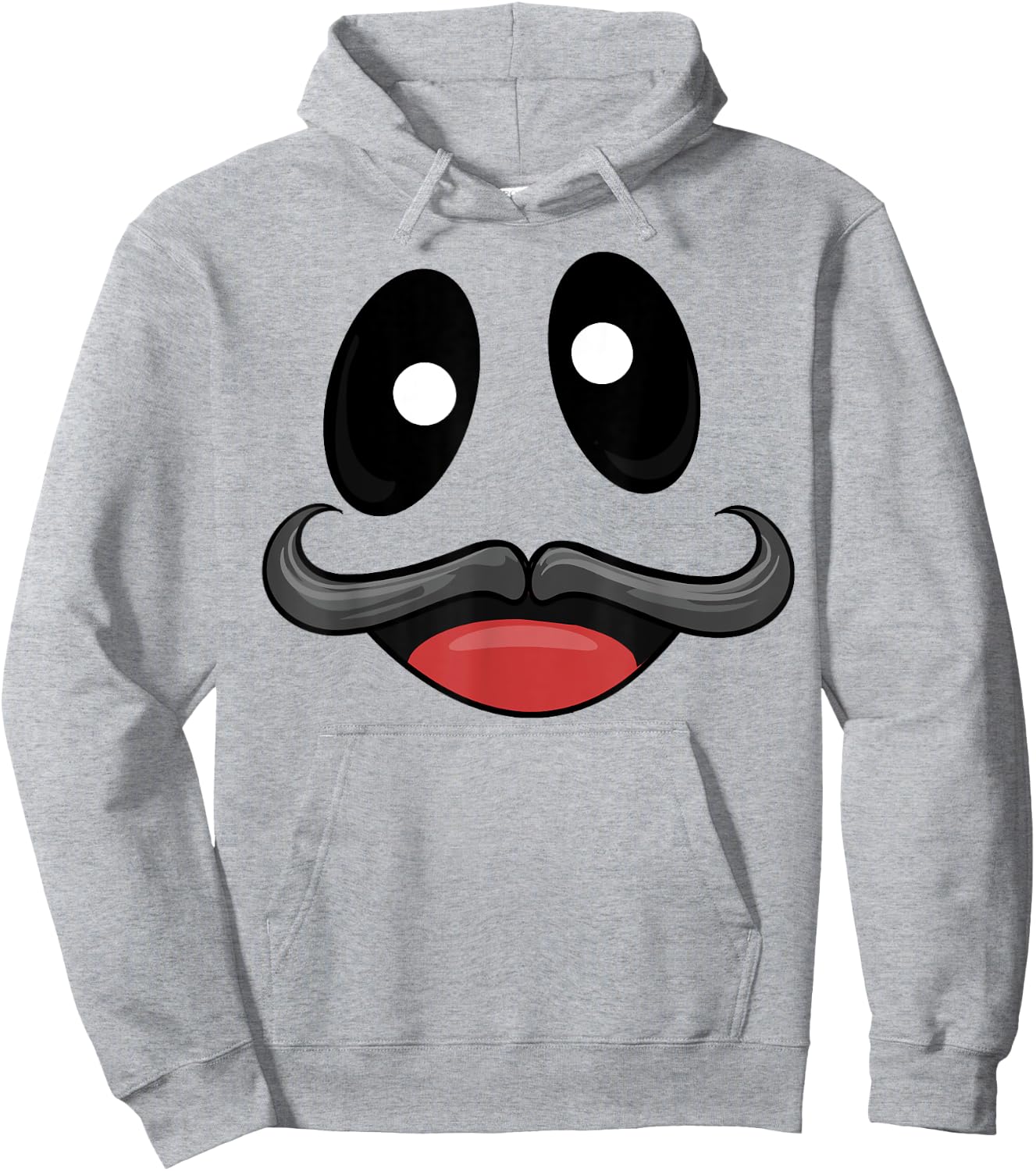 Ghost Face Costume with Funny Mustache Hoodie - Hoodie | Ash