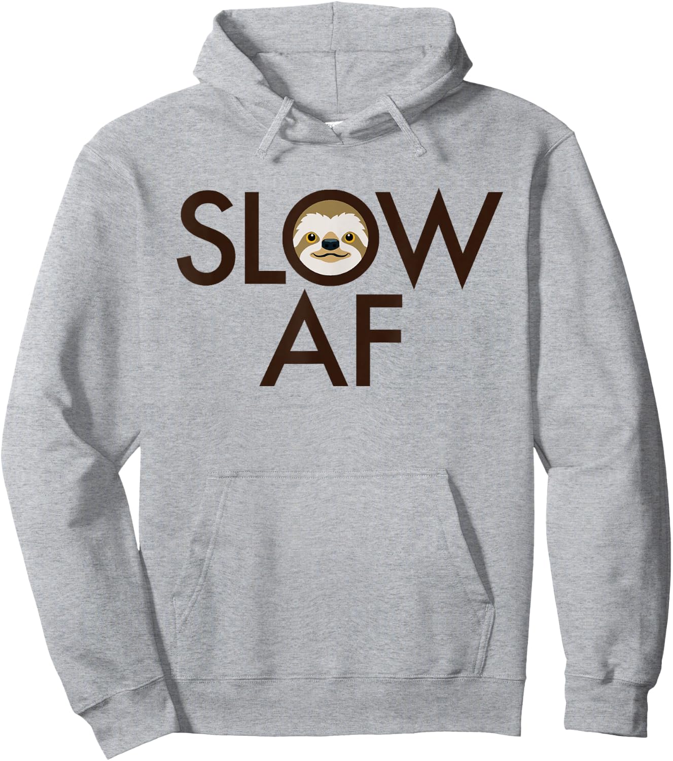Slow AF - Sloth Humorous Track Running Runner Hoodie - Hoodie | Ash