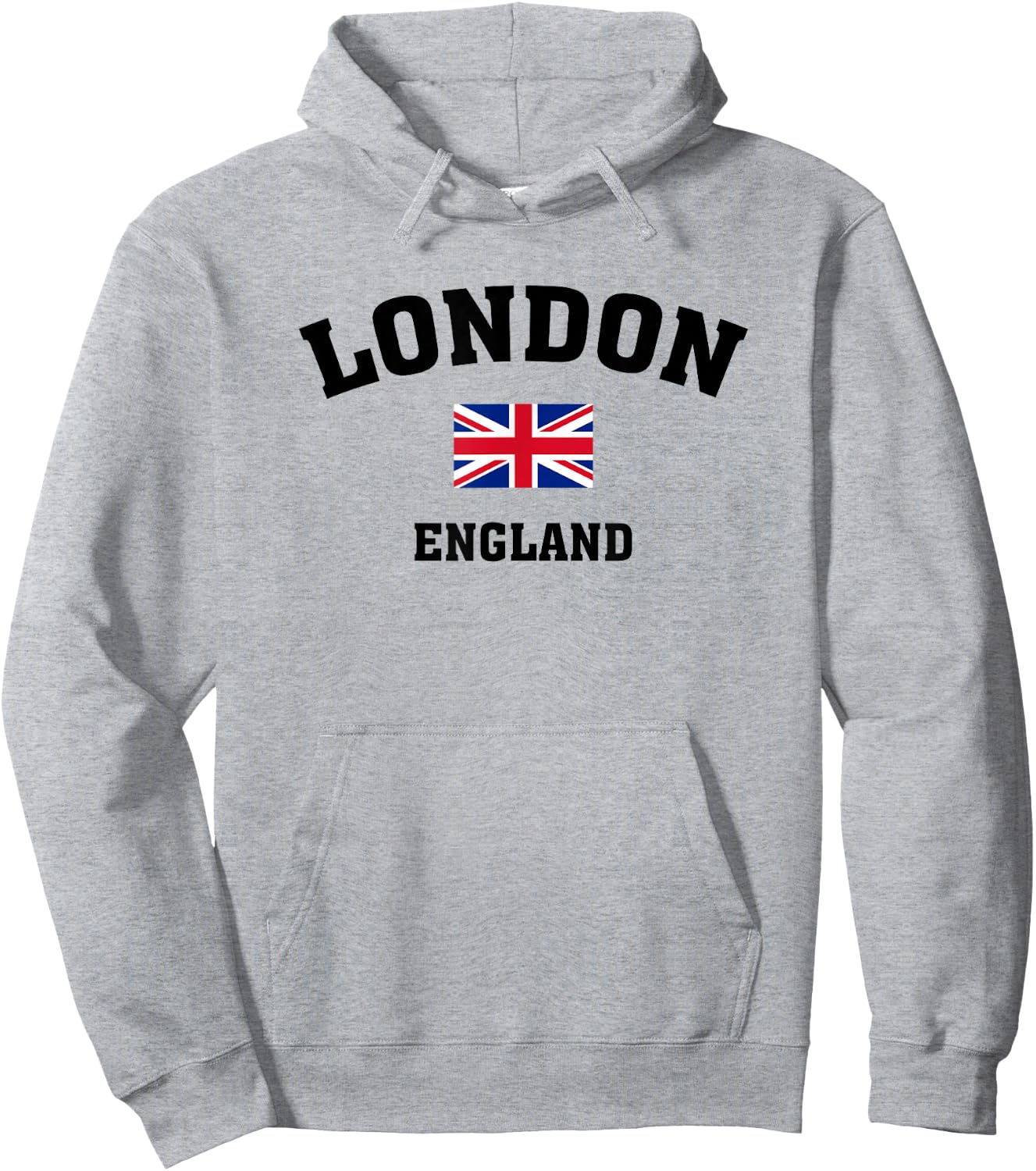 London England with Union Jack Flag T Shirt Hoodie - Hoodie | Ash