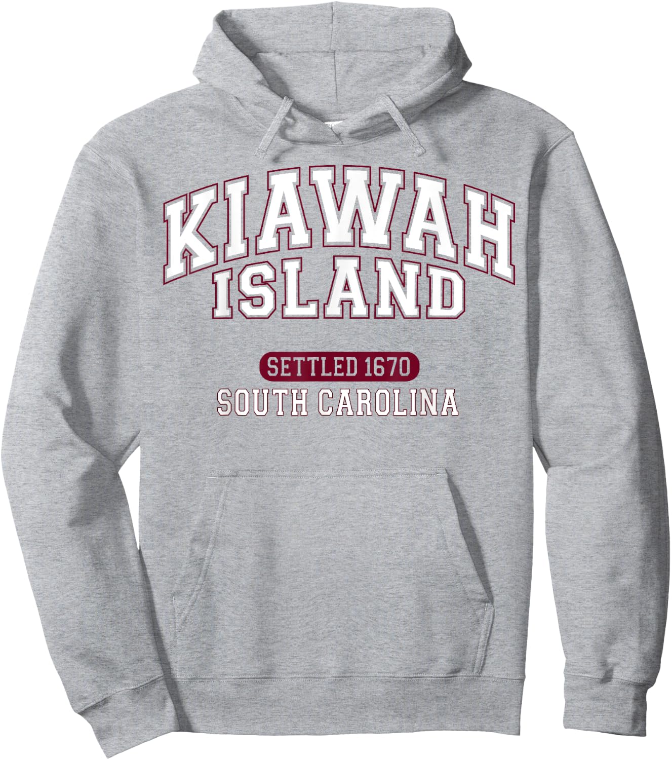 Kiawah Island South Carolina Settled 1670 Sports White Red Hoodie - Hoodie | Ash