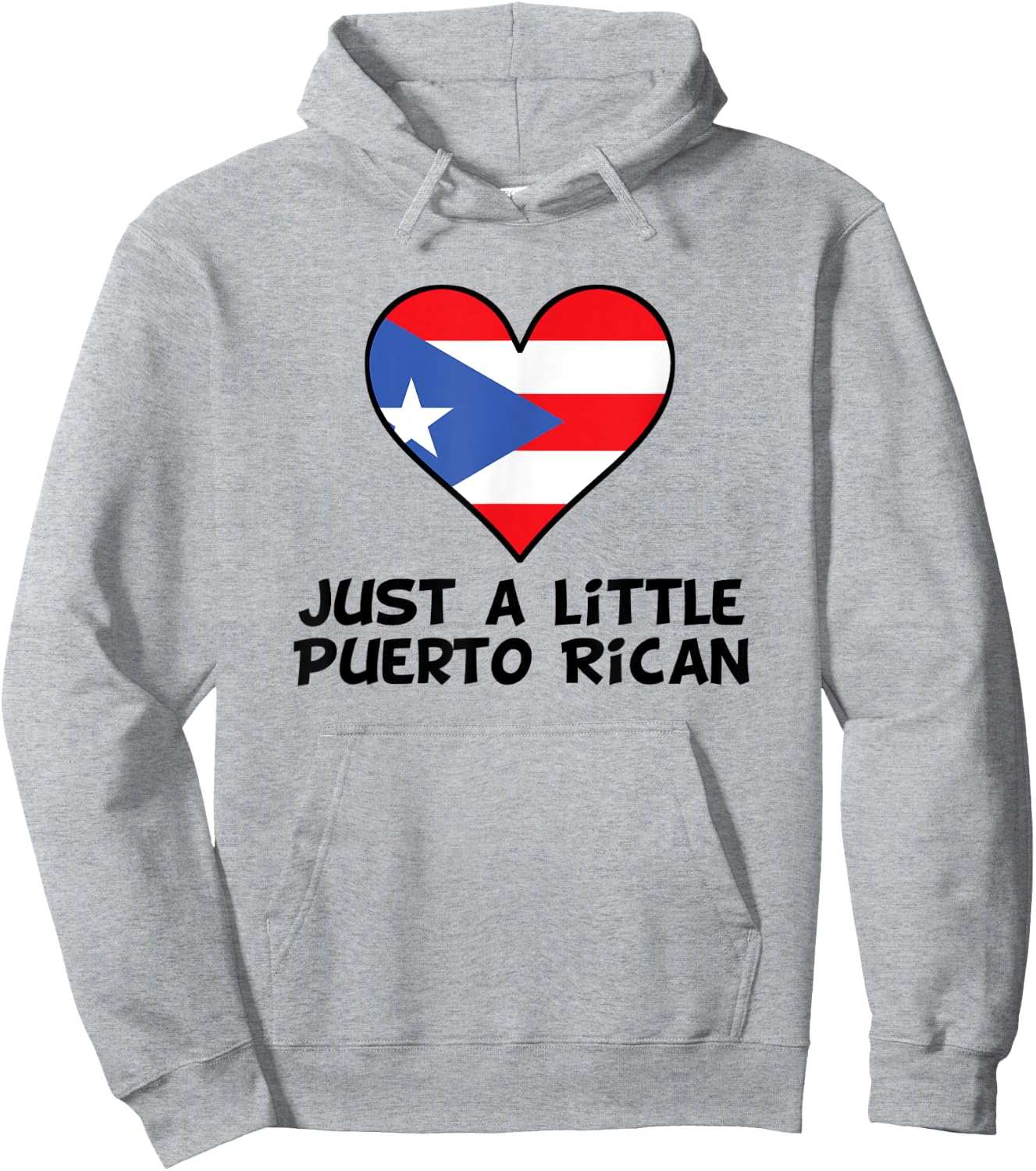 Just A Little Puerto Rican Flag Heart Funny Puerto Rico Hoodie - Hoodie | Ash
