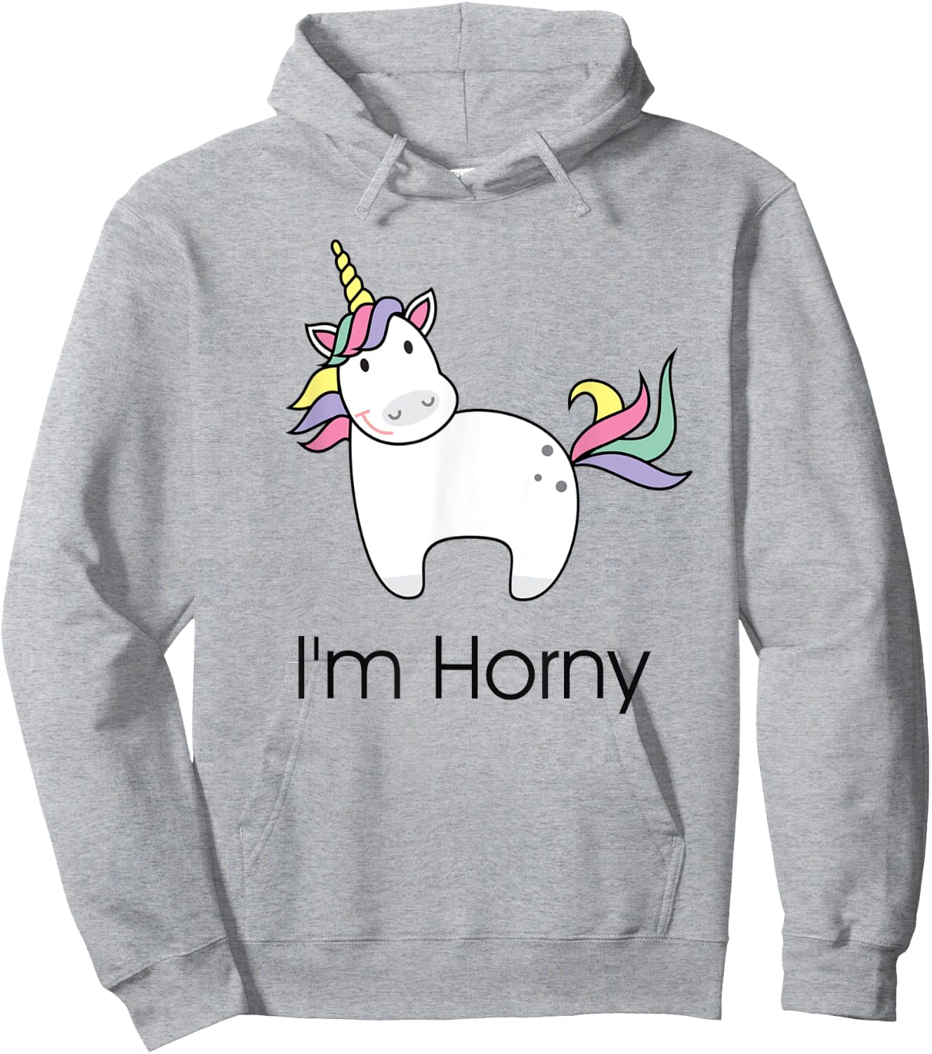 Funny Unicorn I'm Horny Adult Bedroom Gift and Her Hoodie - Hoodie | Ash