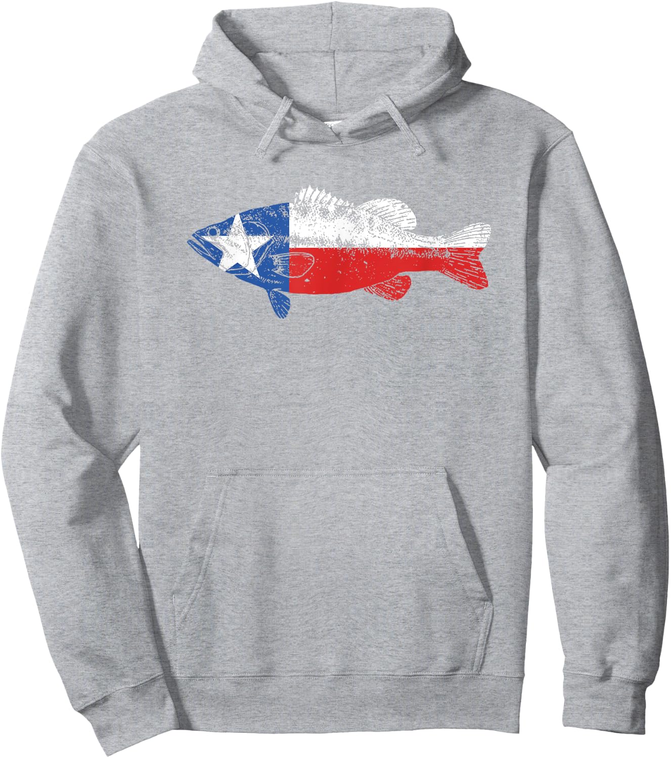 State of Texas Fishing Flag - Vintage Bass Retro Shirt - TX Hoodie - Hoodie | Ash