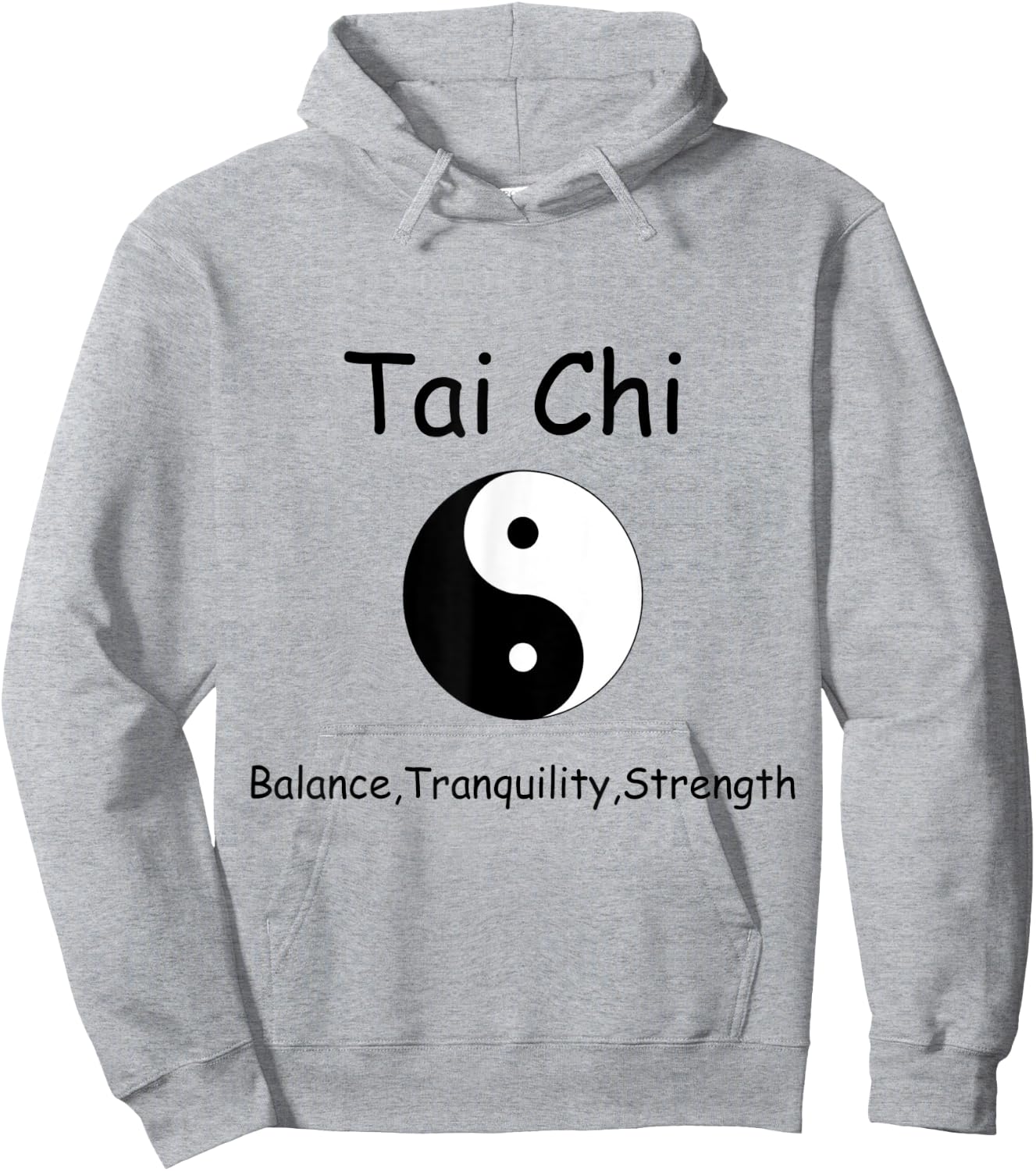 Tai Chi , Balance Tranquility Strength Yin Yang Shirt Hoodie - Hoodie | Ash