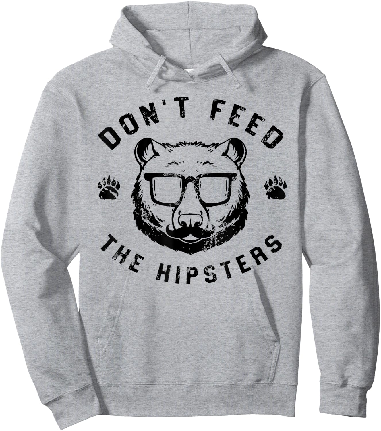 Don't Feed The Hipsters - Hipster Bear Hoodie - Hoodie | Ash