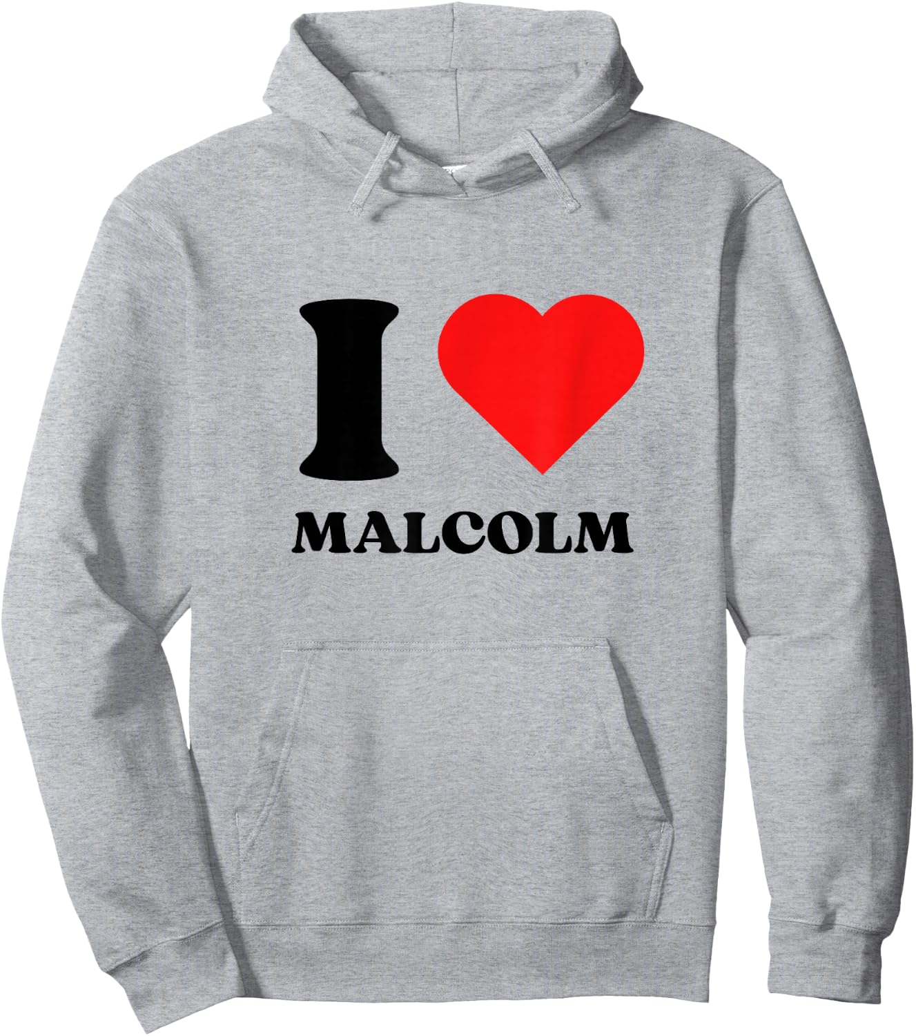 I Love Malcolm I Heart Malcolm Name Y2k Valentines Day Hoodie - Hoodie | Ash