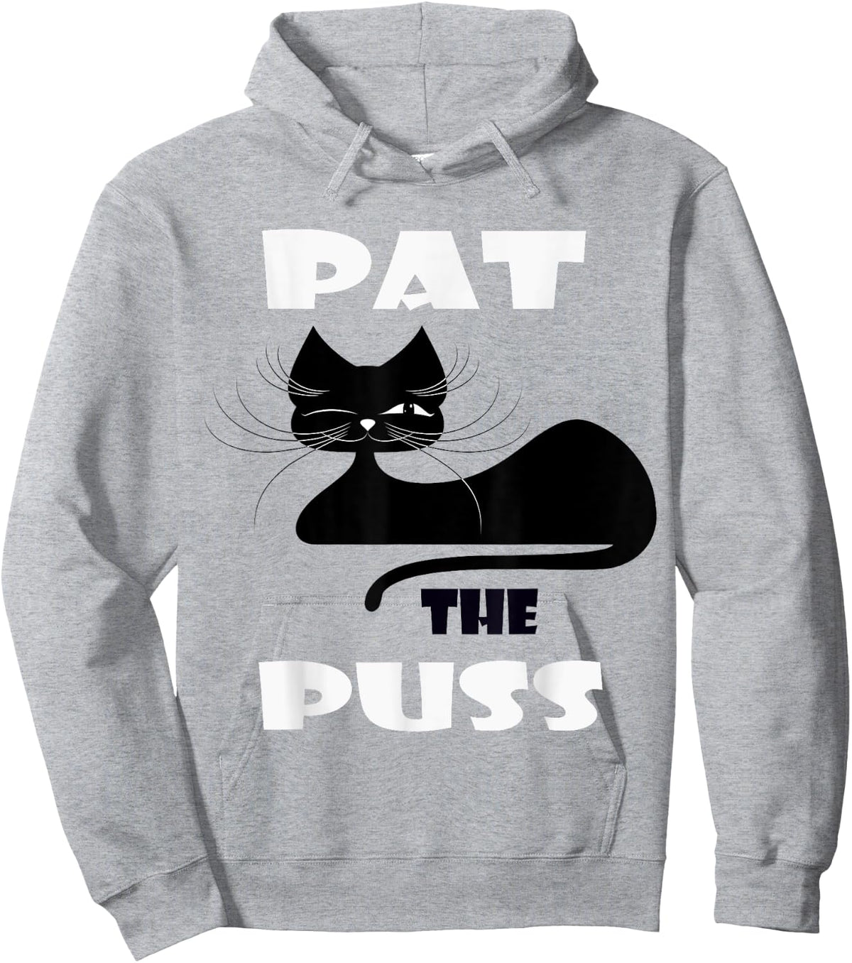 Pat the Puss Black Cat Winking Kitty Pet Cat T Shirt Men Women Hoodie - Hoodie | Ash