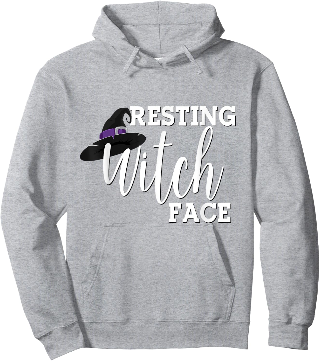 Resting Witch Face Witch Hat Halloween Party Women Hoodie - Hoodie | Ash