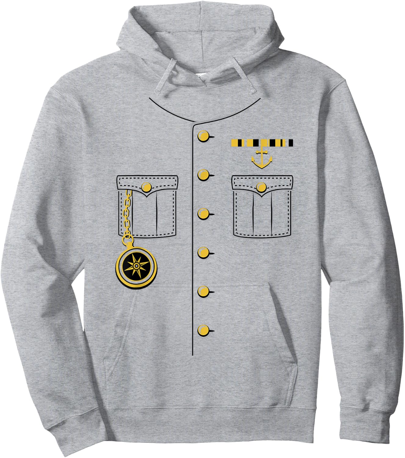Ship Captain Sailor Skeeper Halloween Costume Outfit Hoodie - Hoodie | Ash
