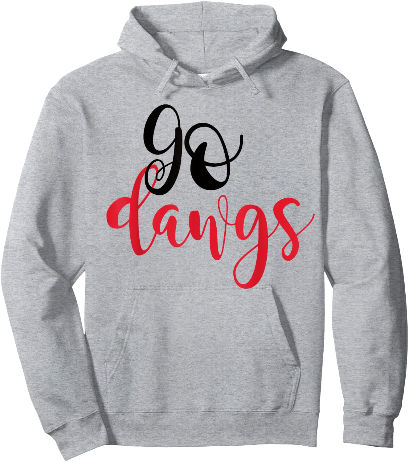 Black and Red Go Dawgs Highschool Football Spirit Shirt Hoodie - Hoodie | Ash