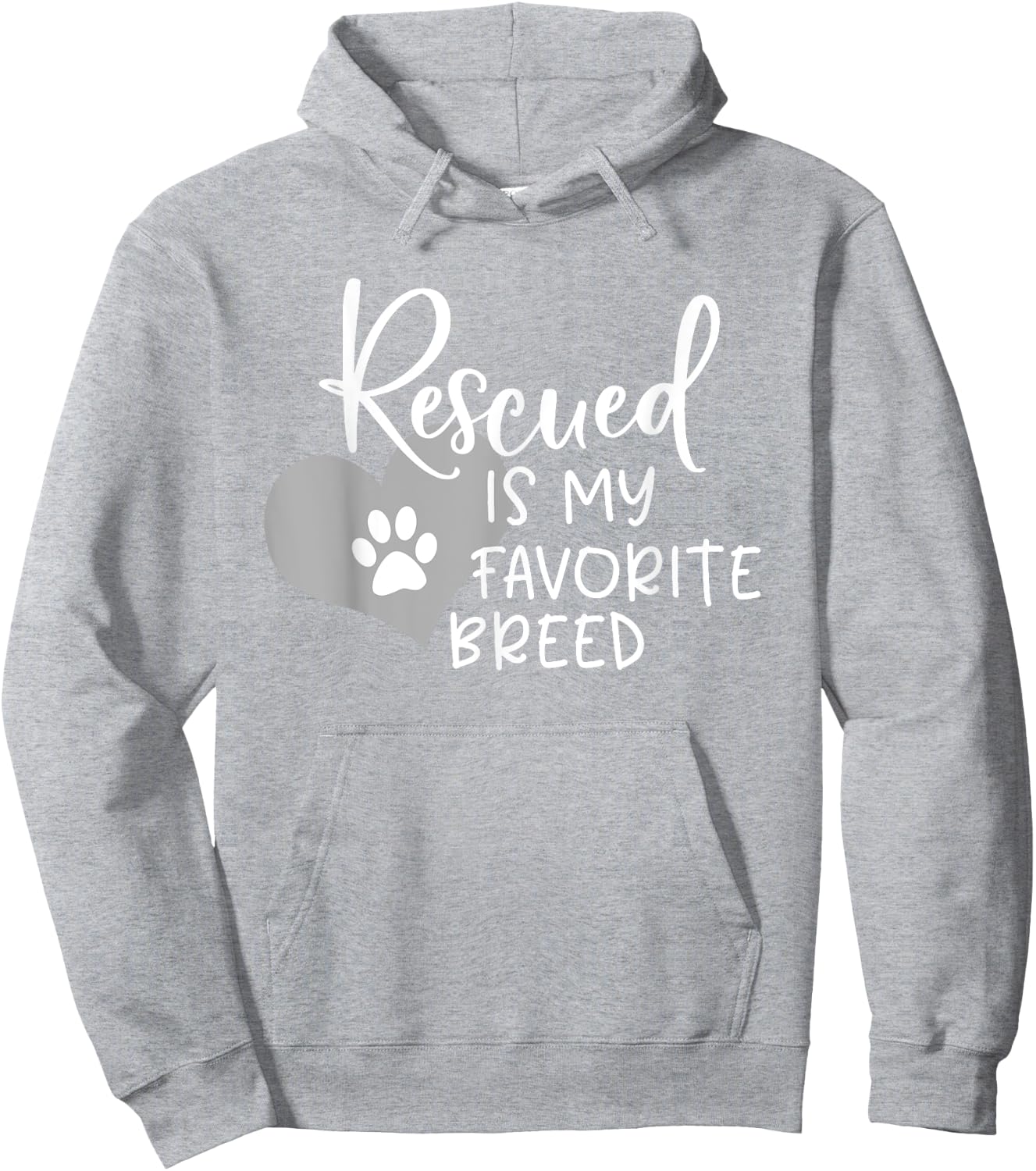 Rescued Is My Favorite Breed With Heart And Pawprint Shirt Hoodie - Hoodie | Ash