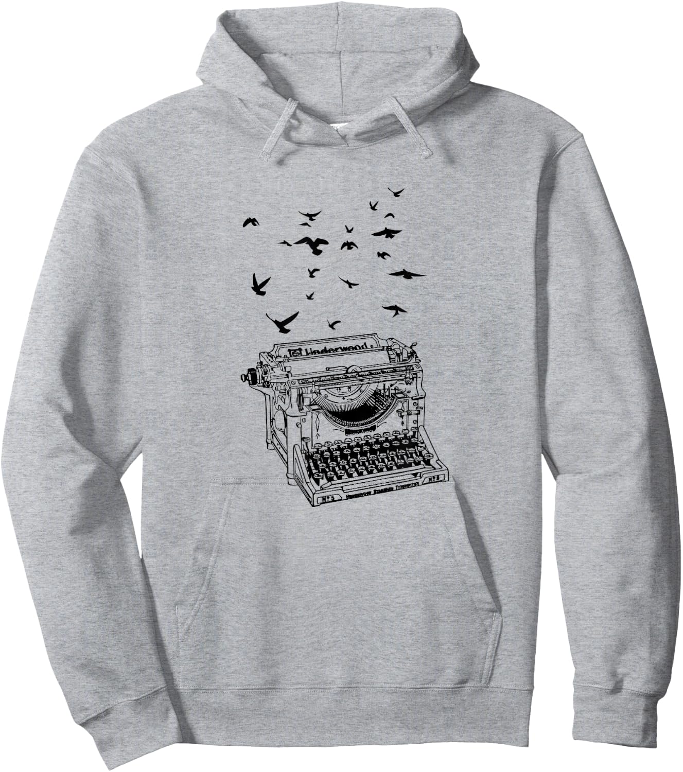 Typewriter Flock Of Birds Freedom Of Speech Humor Novelty Hoodie - Hoodie | Ash