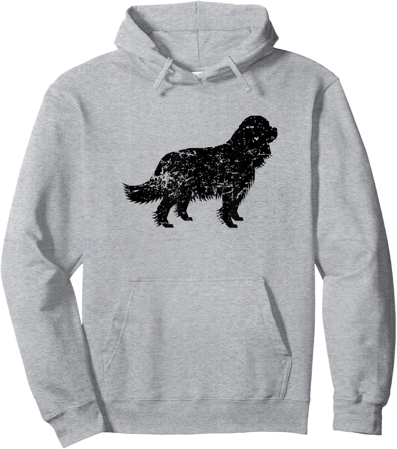 Distressed Cavalier King Charles Spaniel Silhouette Dog Men Women Girls Kids Hoodie - Hoodie | Ash