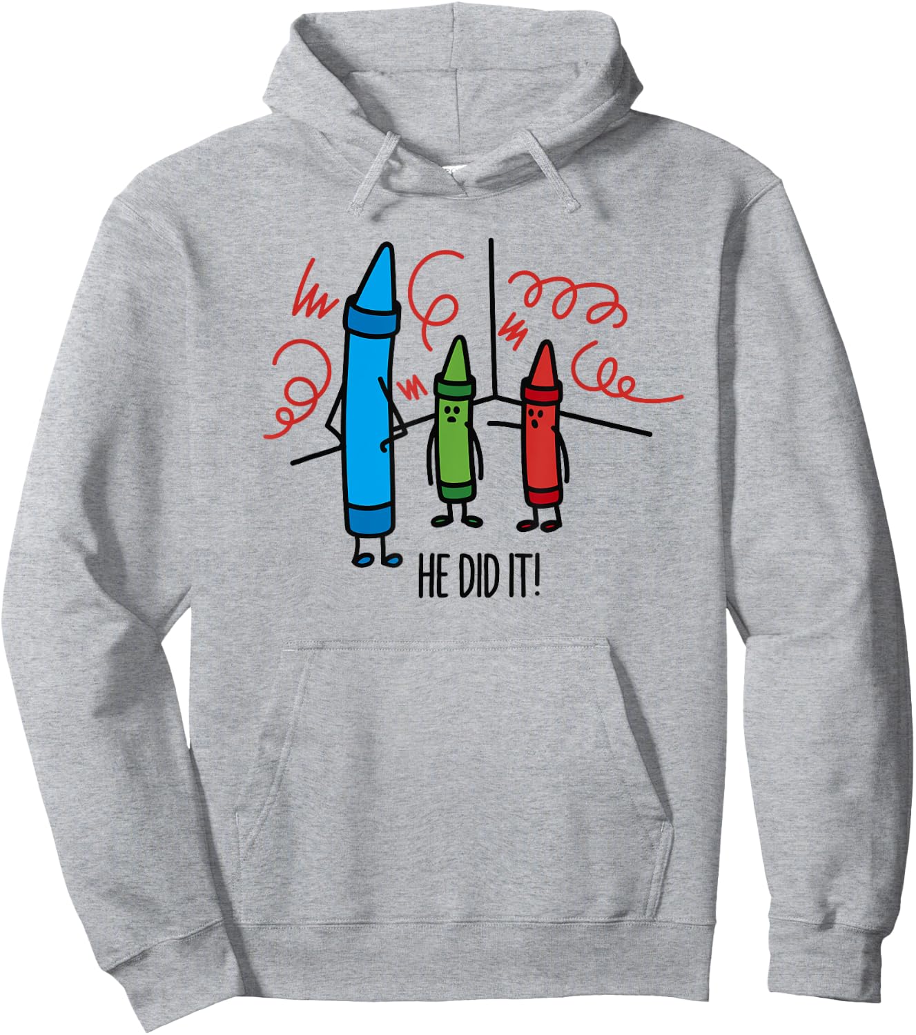 Hilarious He did it Wasco Crayons Chalks kindergarten Hoodie - Hoodie | Ash