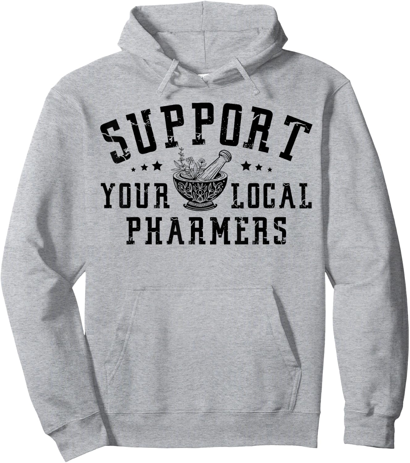 Pharmacology Lovers - Support Your Local Pharmers, Cute Pharmacy Tech Pharmer -Adults Grey Short Sleeve Classic Fit Hoodie - Hoodie | Ash