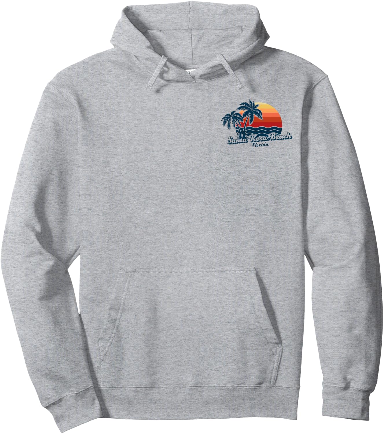 Santa Rosa Beach Florida Palm Tree Hoodie - Hoodie | Ash