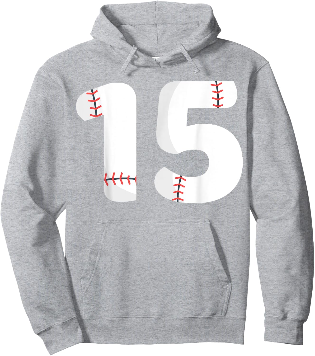 Number #15 BASEBALL Team Shirt - 15 Pitcher Batter Hoodie - Hoodie | Ash