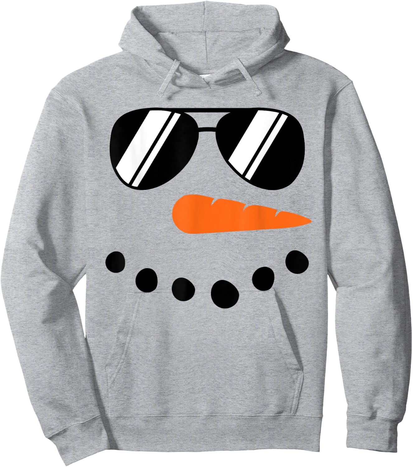 Winter Snowman Face Sunglasses Christmas For Girls Boys Men Hoodie - Hoodie | Ash