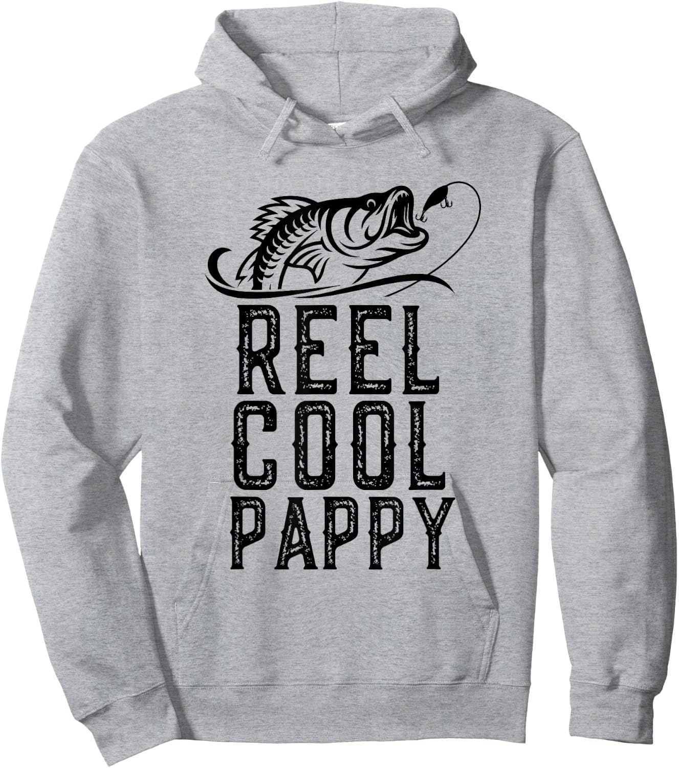 Reel Cool Pappy Fishing Fisherman Funny Grandpa Retro Hoodie - Hoodie | Ash