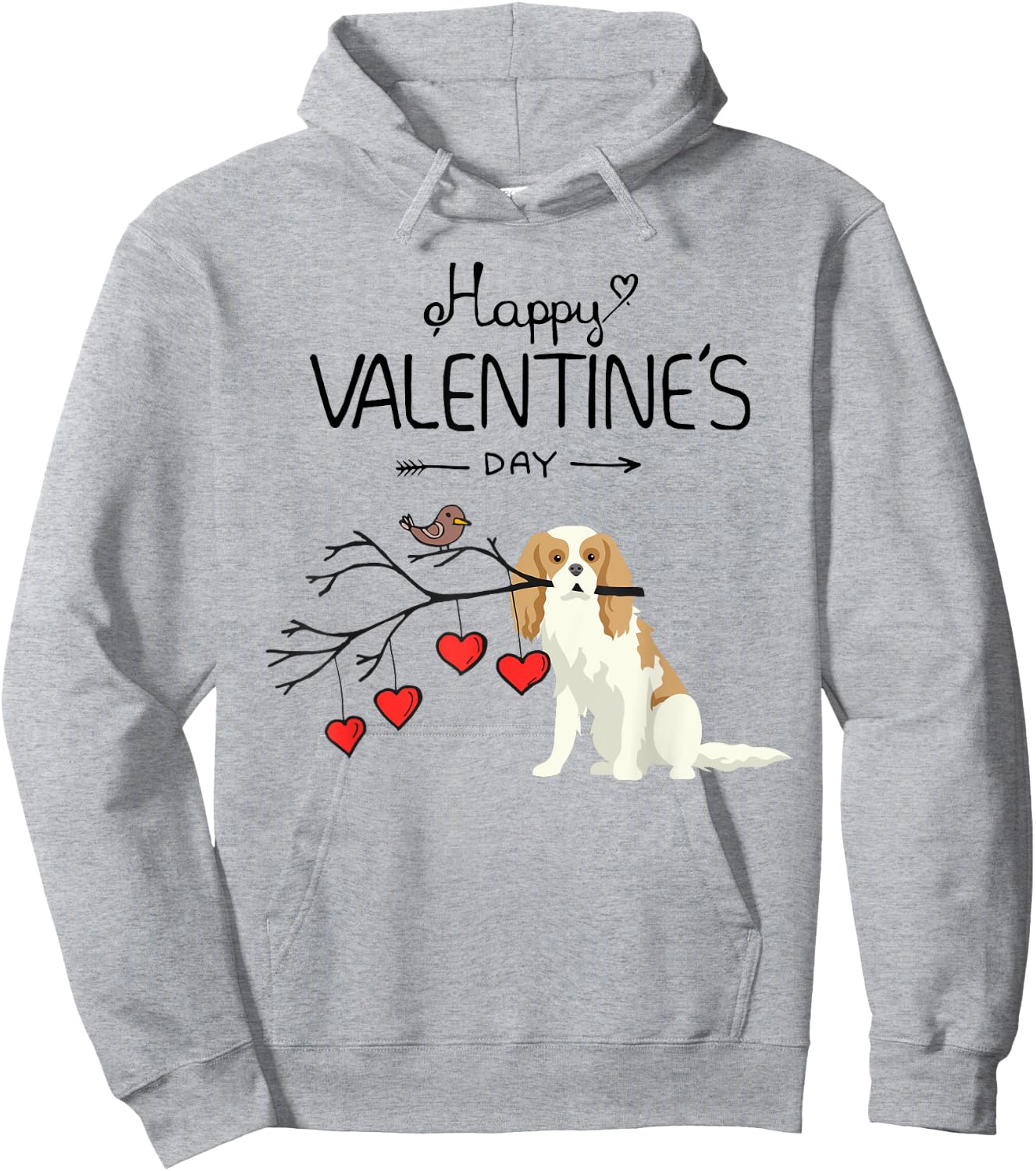 My Cavalier King Charles Dog Is My Valentines Day Women Girls Kids Hoodie - Hoodie | Ash