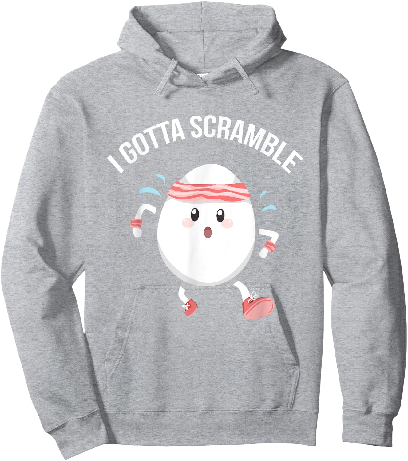 Egg Exercise Gift I Gotta Scramble Egg Funny Food Pun Gym Workout Hoodie - Hoodie | Ash