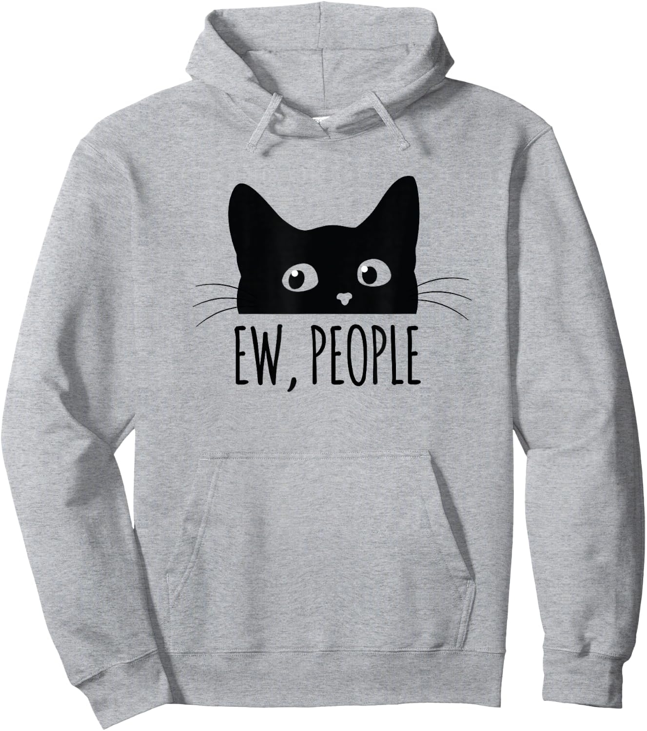 Ew People Introvert Cat Lover Funny Crazy Cat Lady Hoodie - Hoodie | Ash