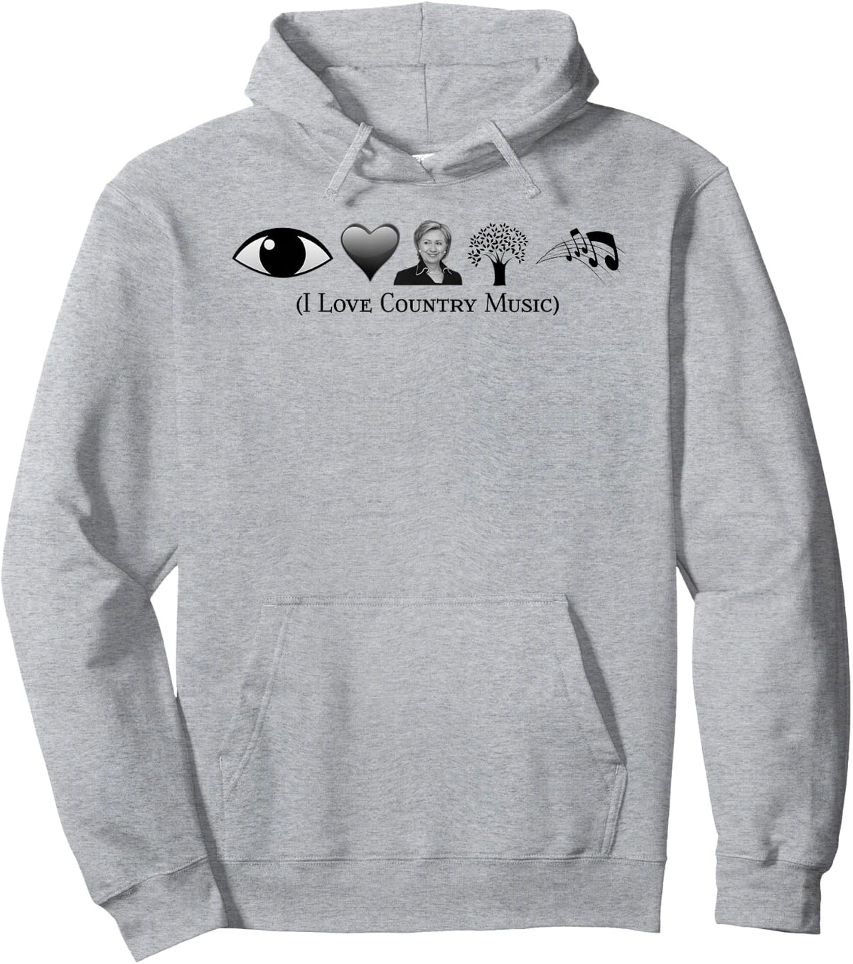 I Love Country Music Political Gag Funny Fan Hoodie - Hoodie | Ash
