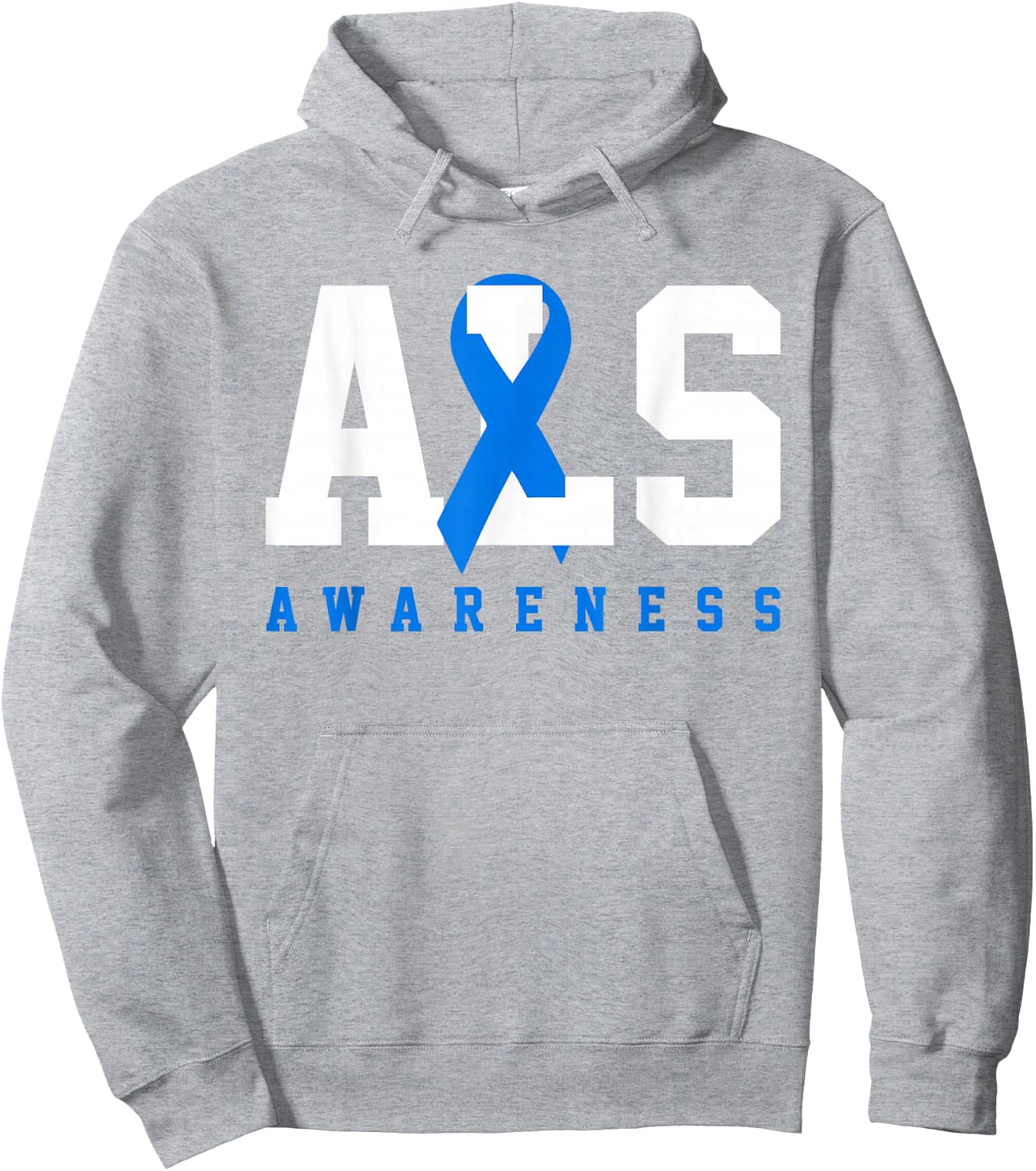 ALS Blue Ribbon ALS Awareness Gift Hoodie - Hoodie | Ash