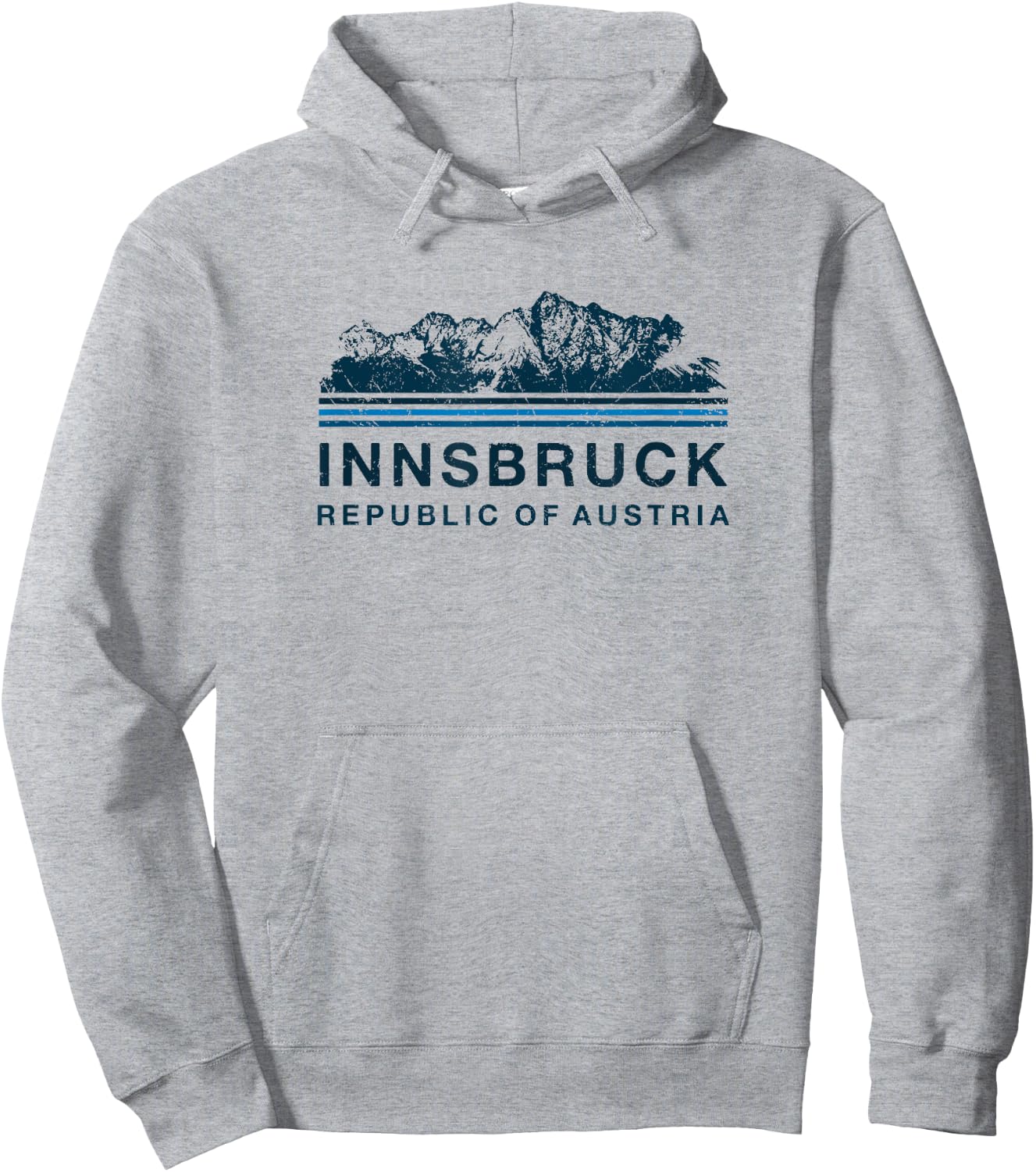 Innsbruck Austria Mountains Austrian Skiing Vintage Hoodie - Hoodie | Ash