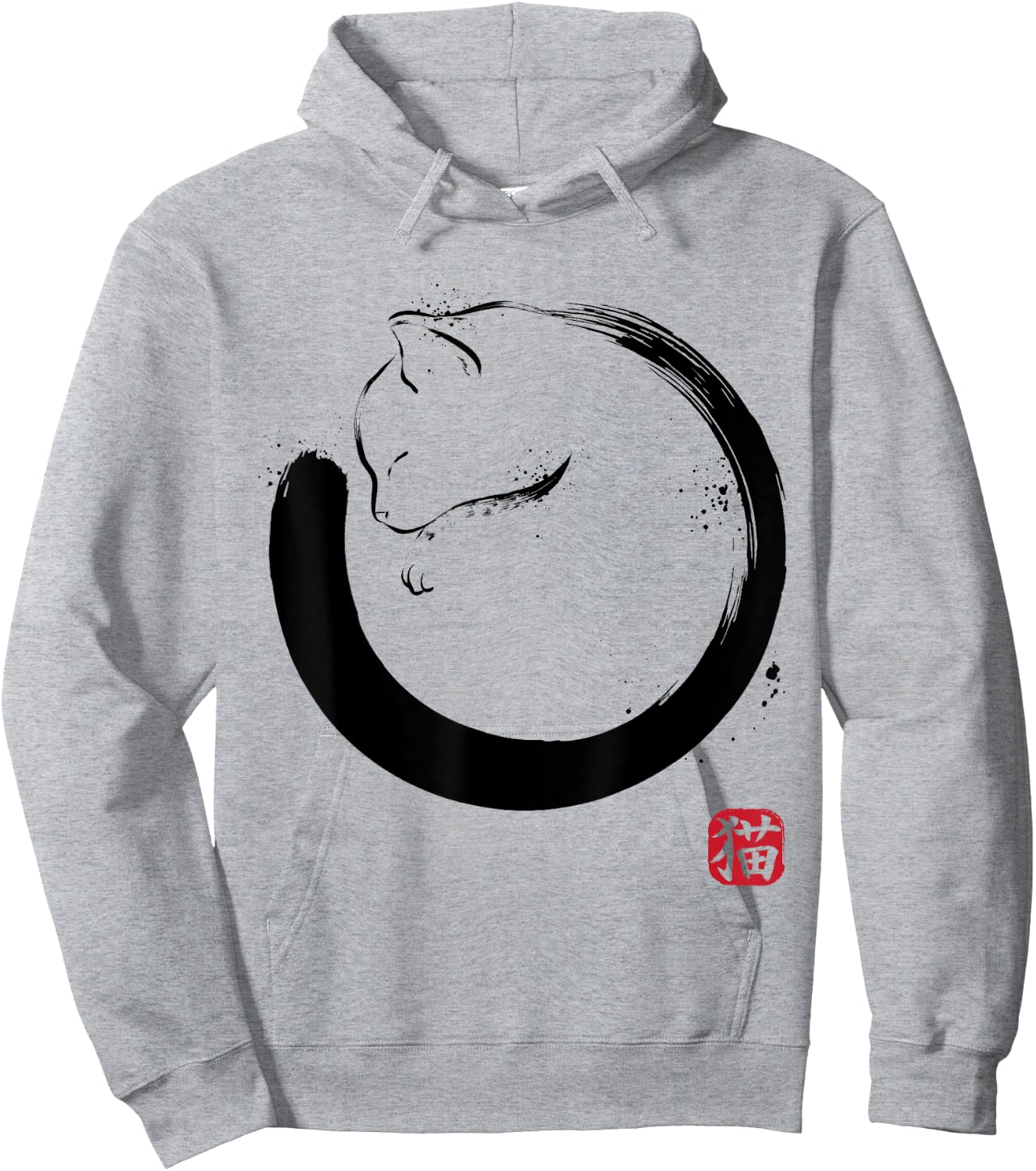 Purrfect Circle cat Japan enzo zen Men Women Kids Hoodie - Hoodie | Ash