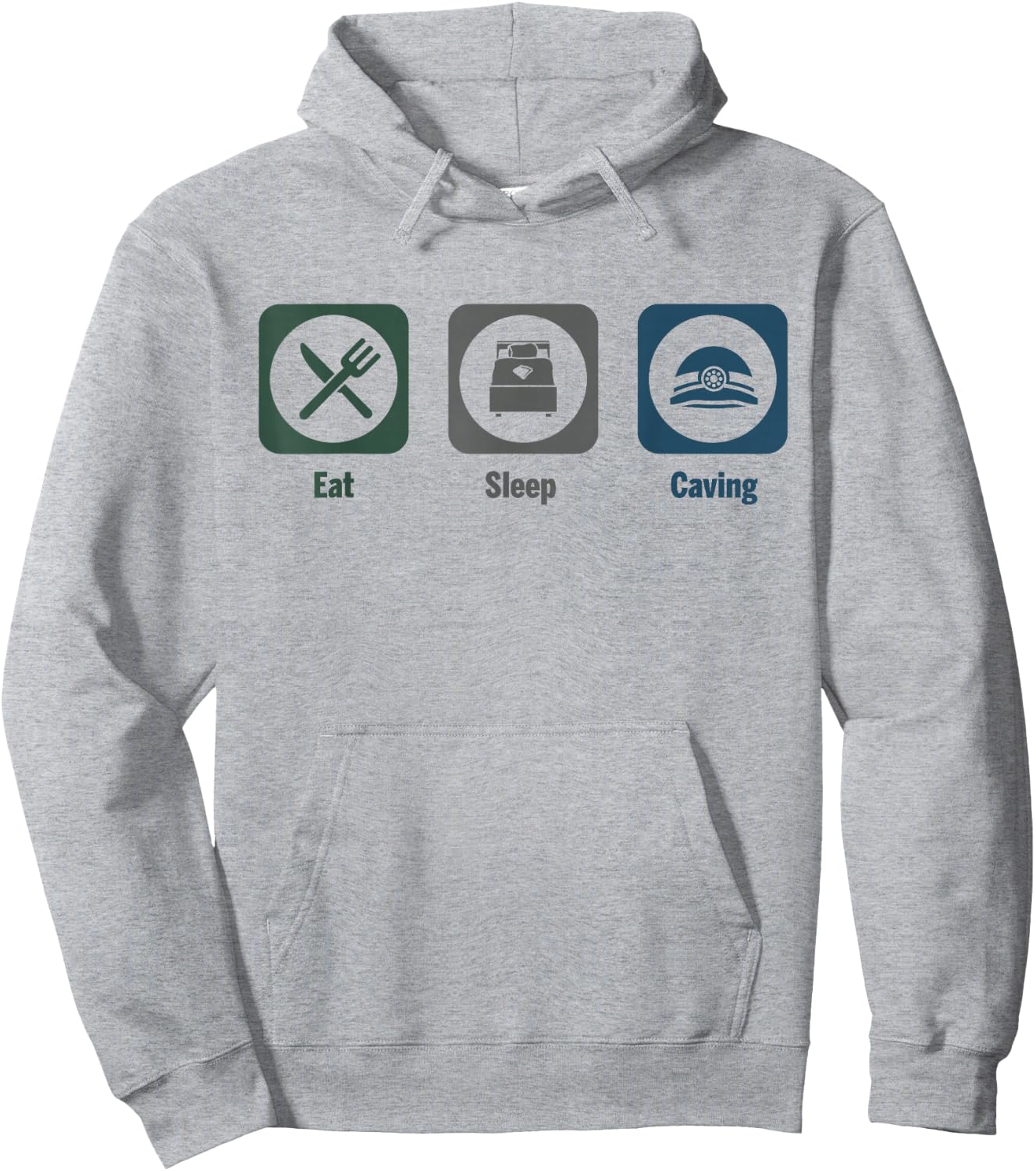 Eat Sleep Caving Spelunking Cave Hoodie - Hoodie | Ash