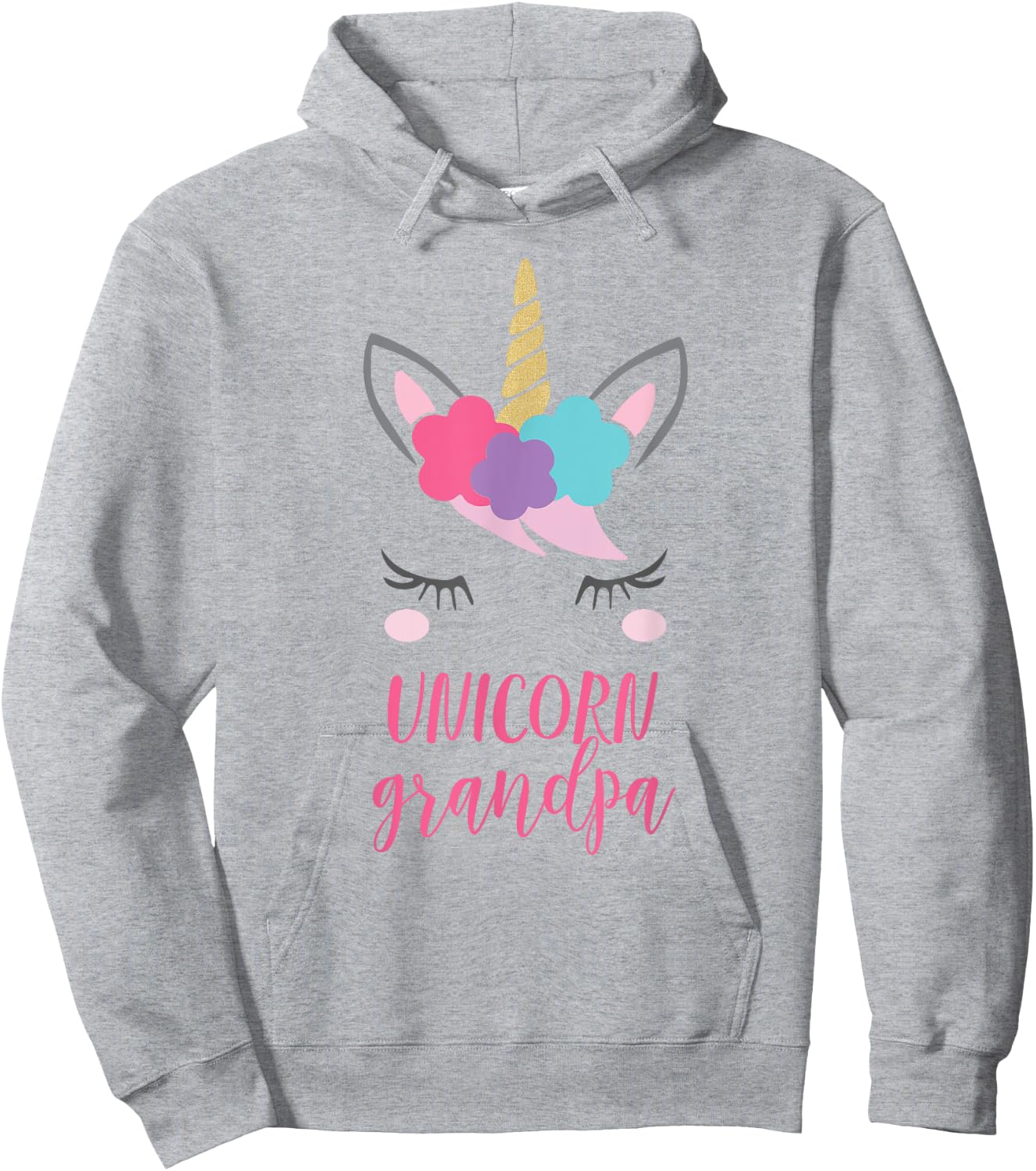 Unicorn Grandpa Gift, Unicorn Grandfather Shirt Hoodie - Hoodie | Ash
