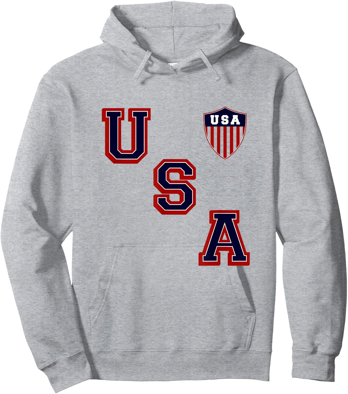 USA Vintage Hockey | 80s Throwback Hockey Jersey Hoodie - Hoodie | Ash
