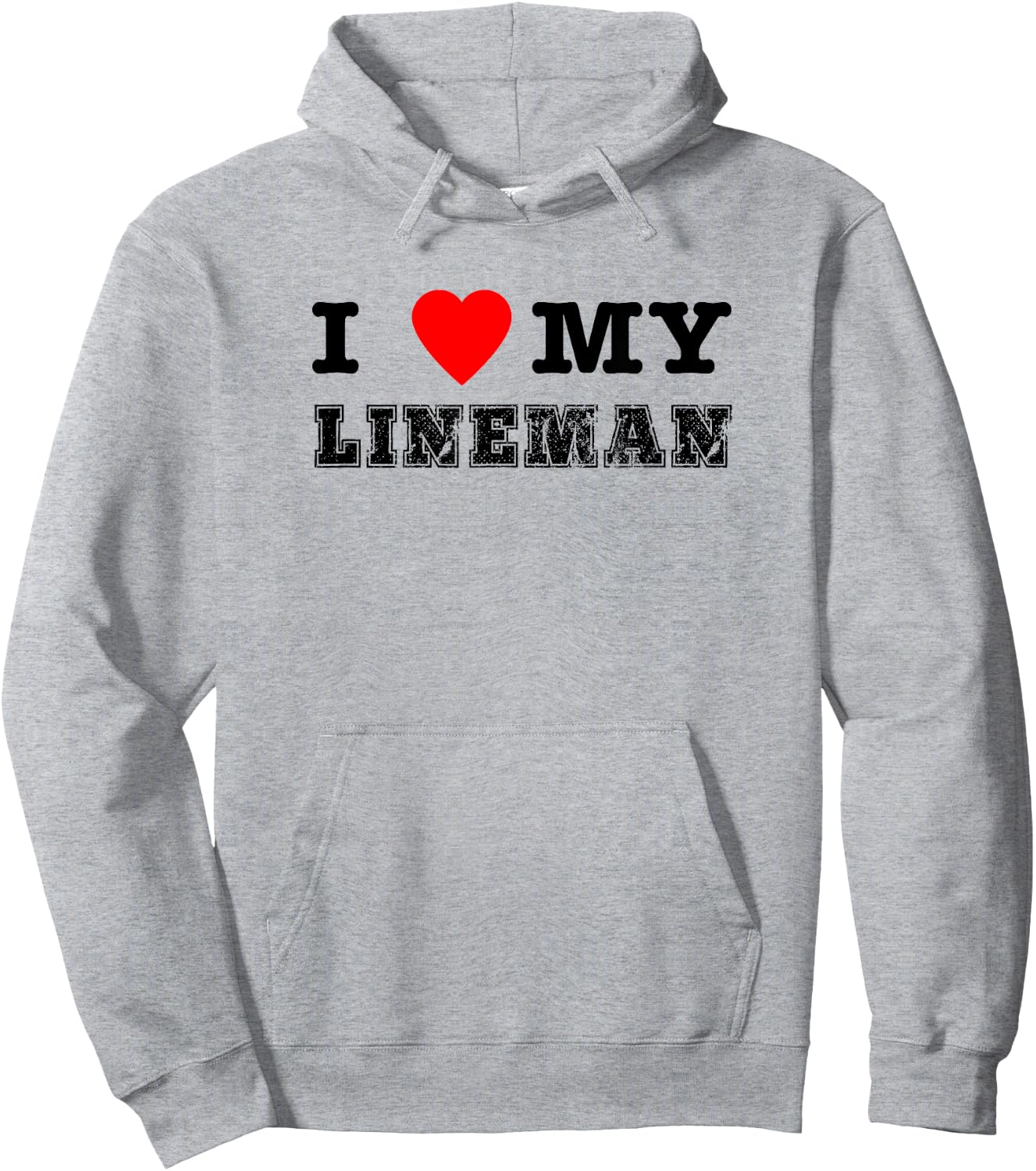 Football Shirts For Parents - I Love (Heart) My Lineman Hoodie - Hoodie | Ash