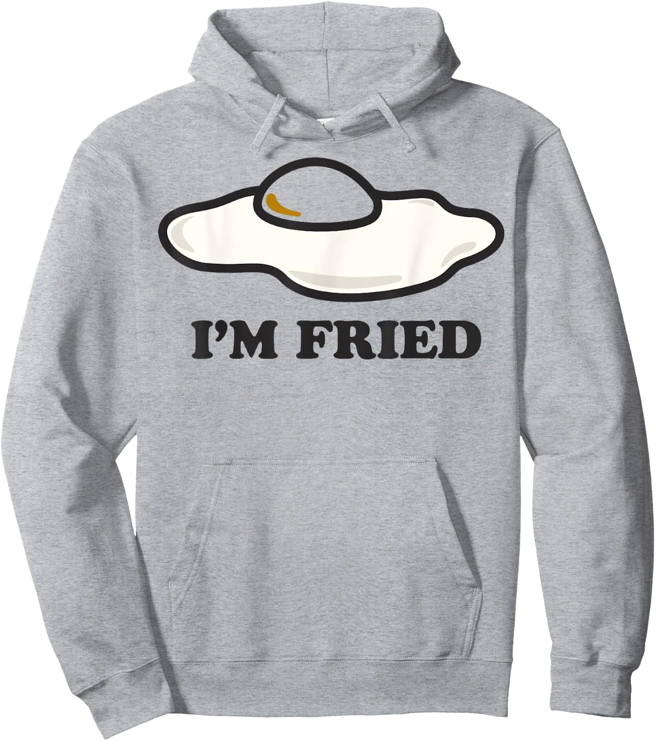 I'm Fried Egg Center Hoodie - Hoodie | Ash