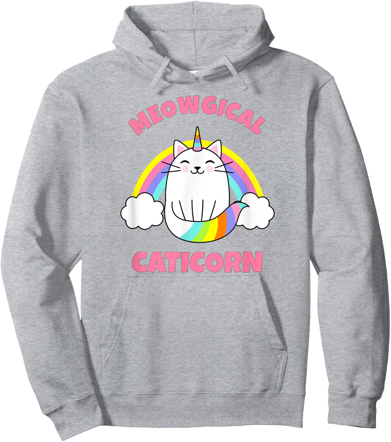 Caticorn Rainbow Meowgical Cat Unicorn Kittycorn Hoodie - Hoodie | Ash