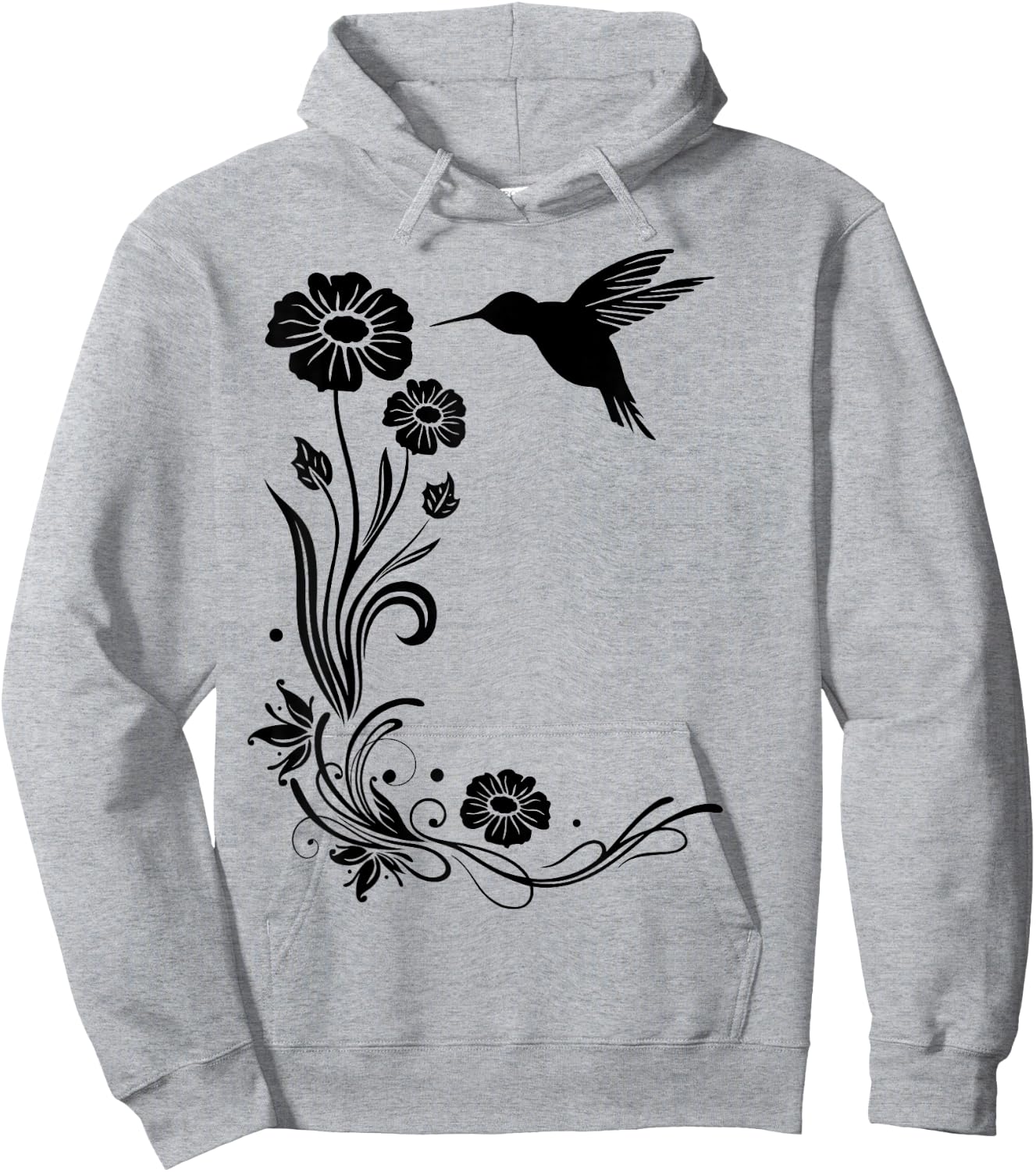 Summer Shirt. Hummingbird with flowers Colibri. Hoodie - Hoodie | Ash